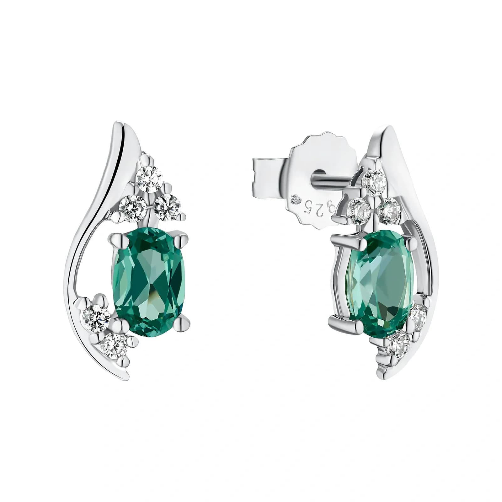 Silverörhängen - Studs 14 mm