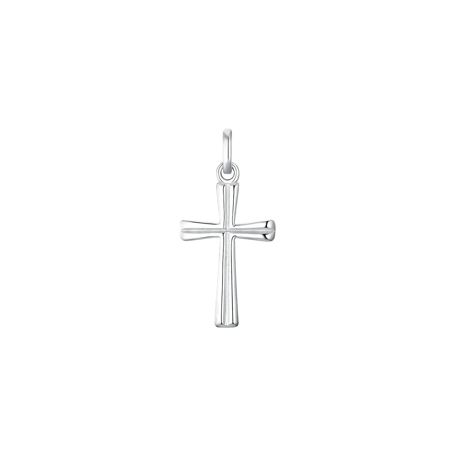 Hängsmycke i silver, mönstrat kors - 12 mm
