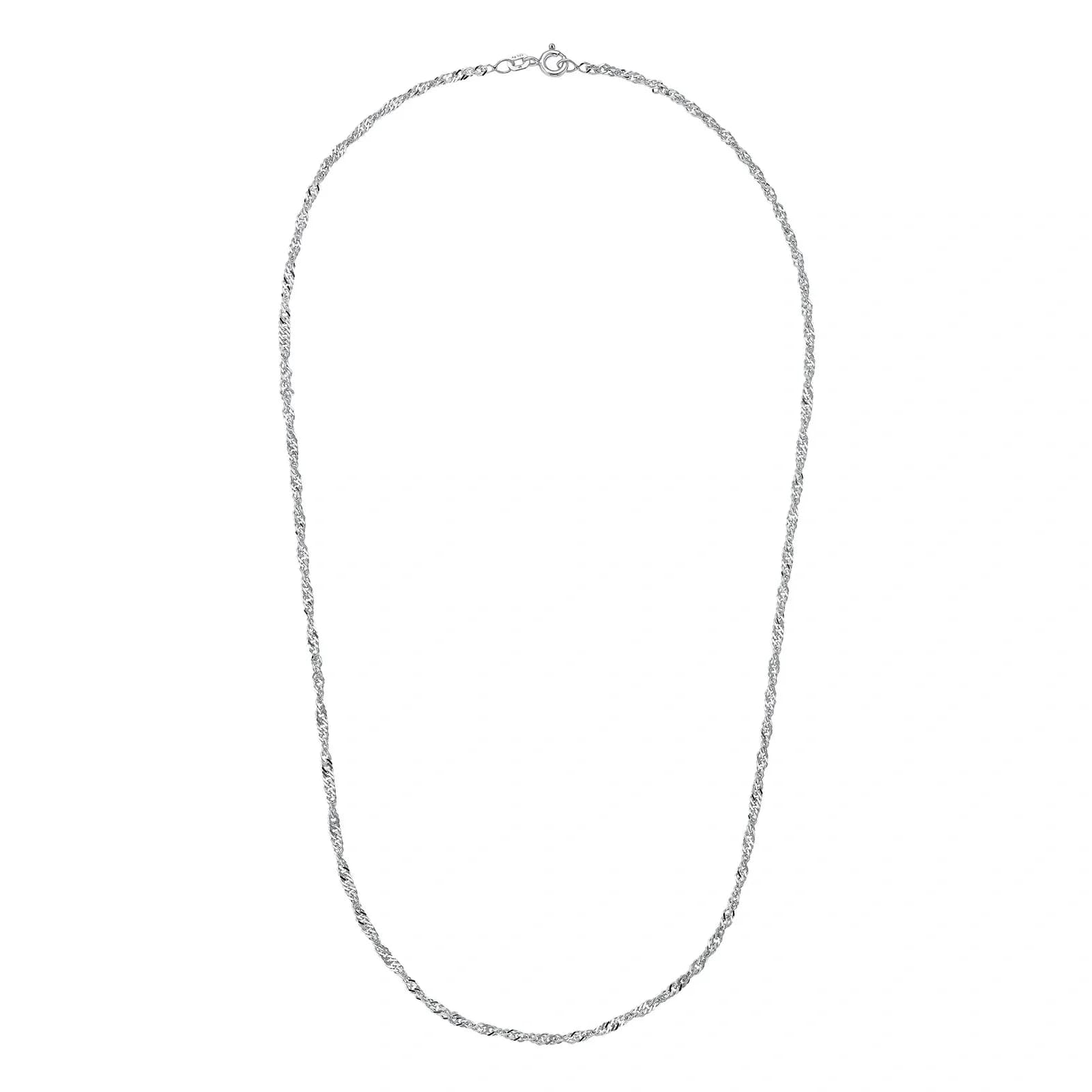 Silverhalsband, singaporekedja - 45 cm / 2 mm
