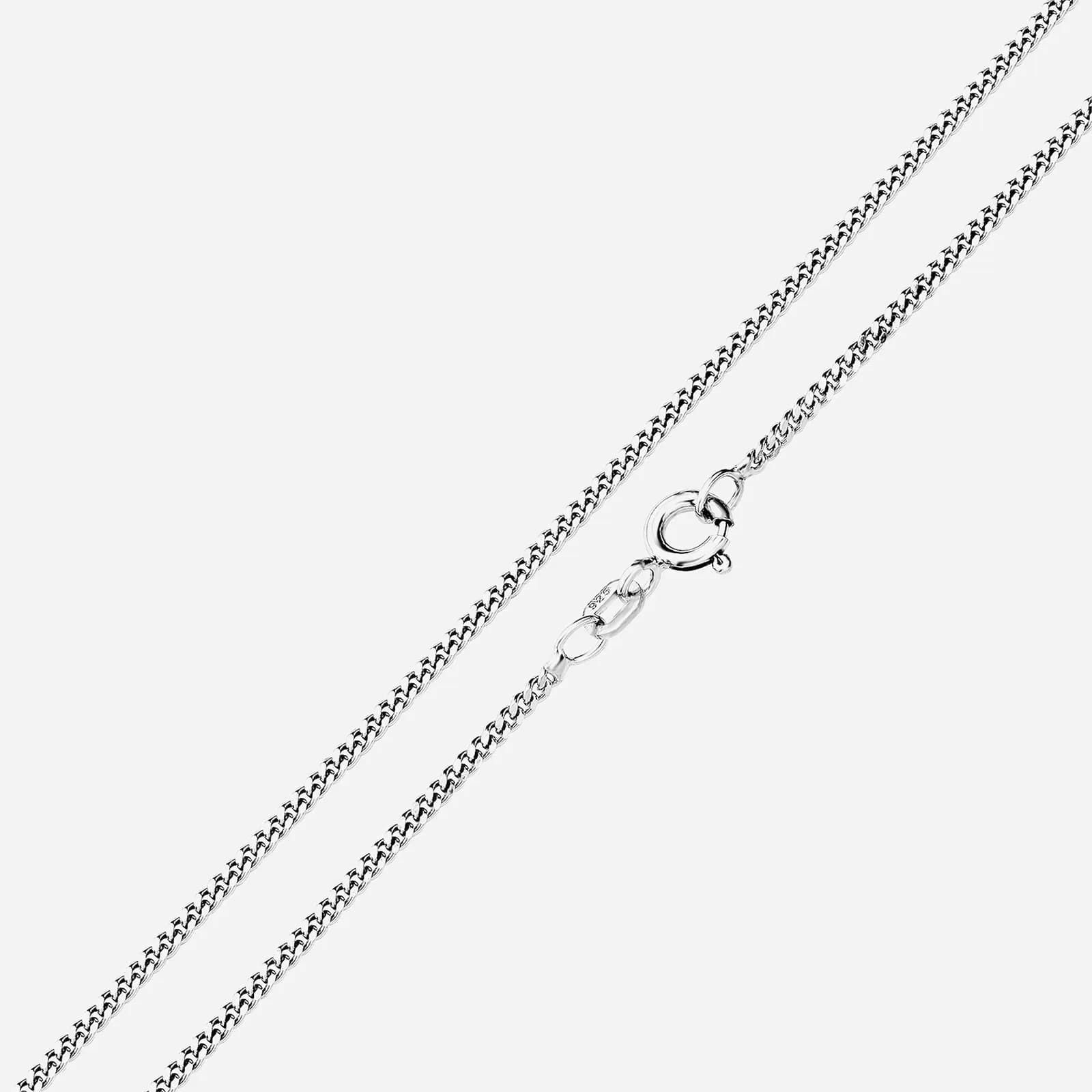 Silverhalsband, pansarlänk - 42 cm