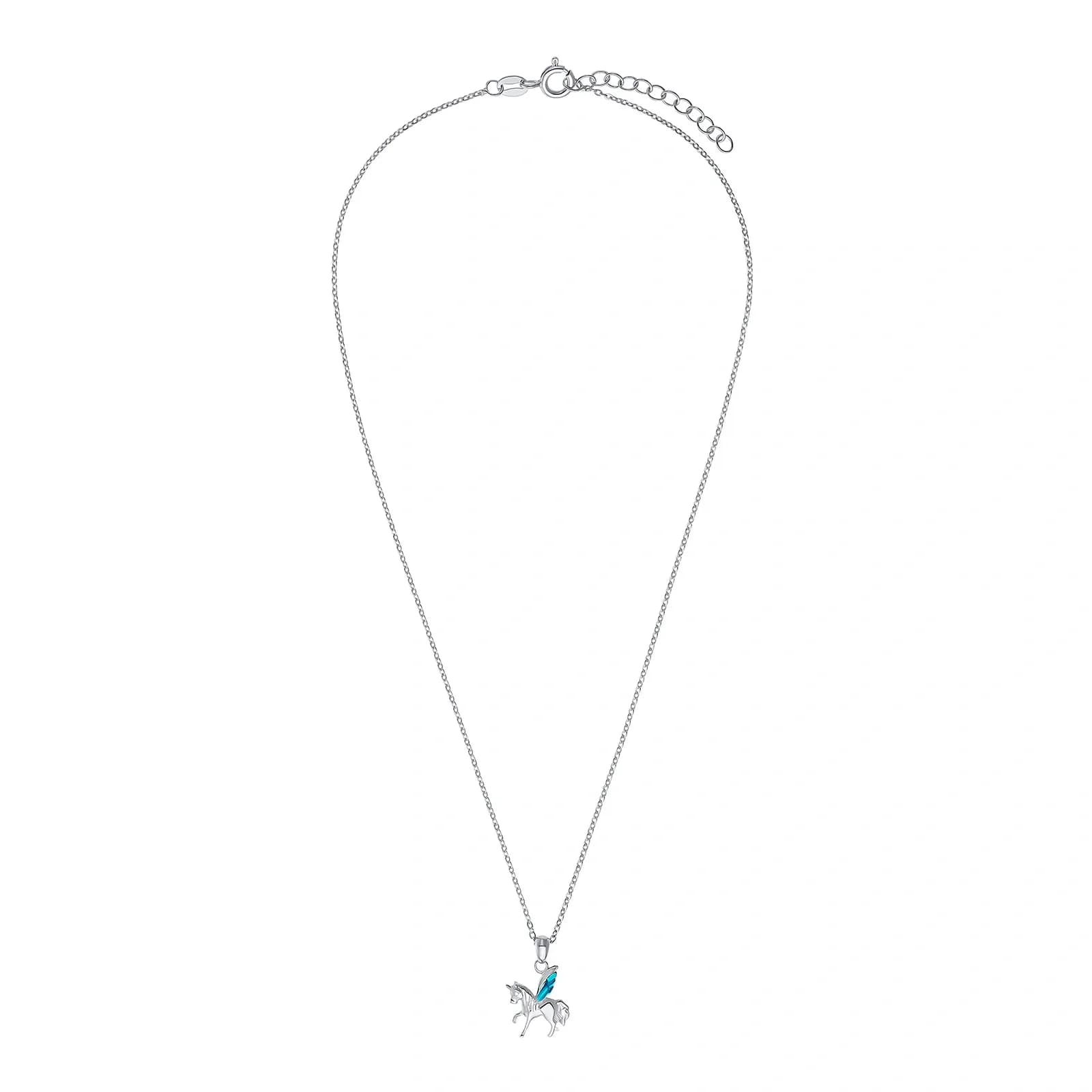Silverhalsband barn, enhörning med emalj - 35–38 cm 3