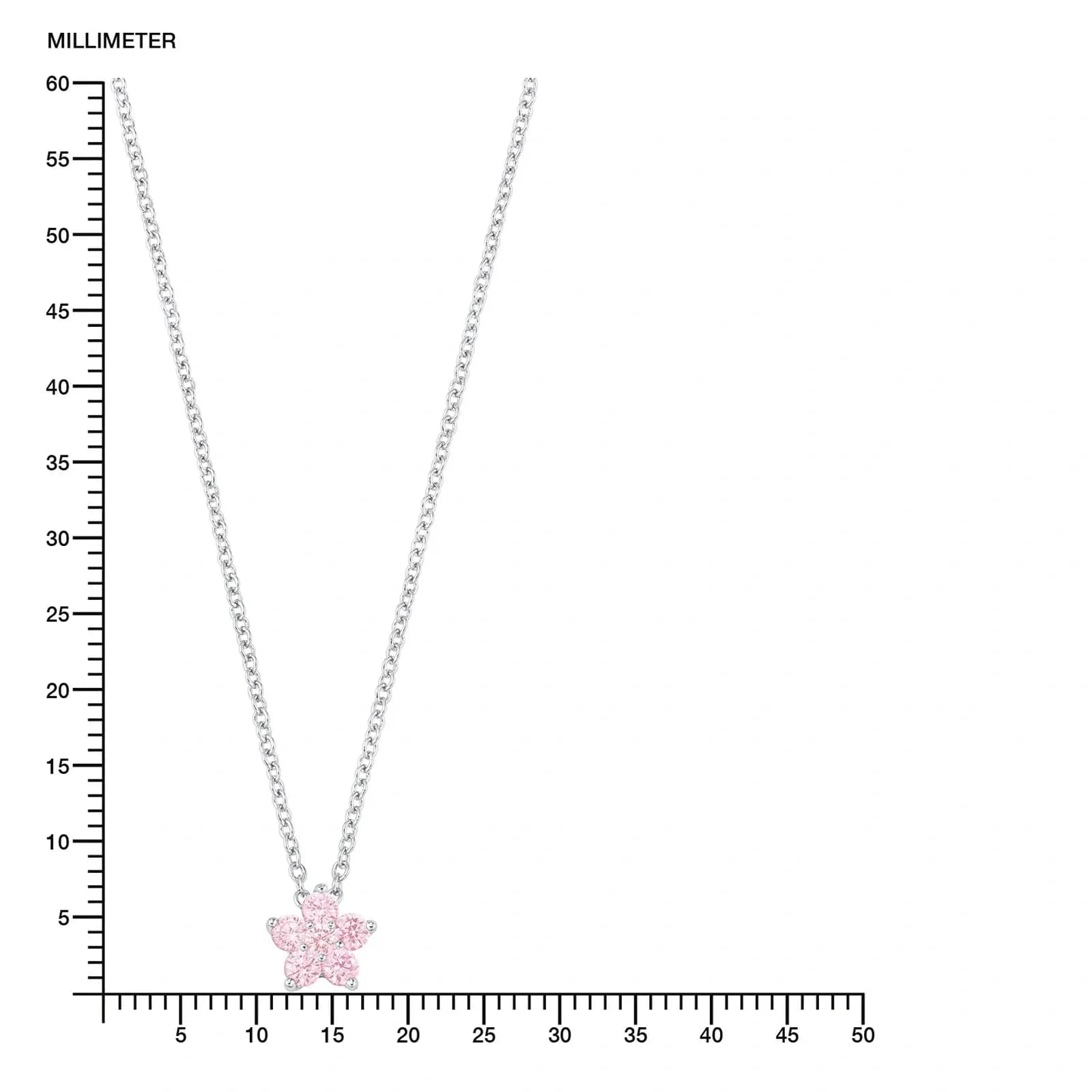 Silverhalsband barn, rosa stjärna med emalj - 38 cm 3