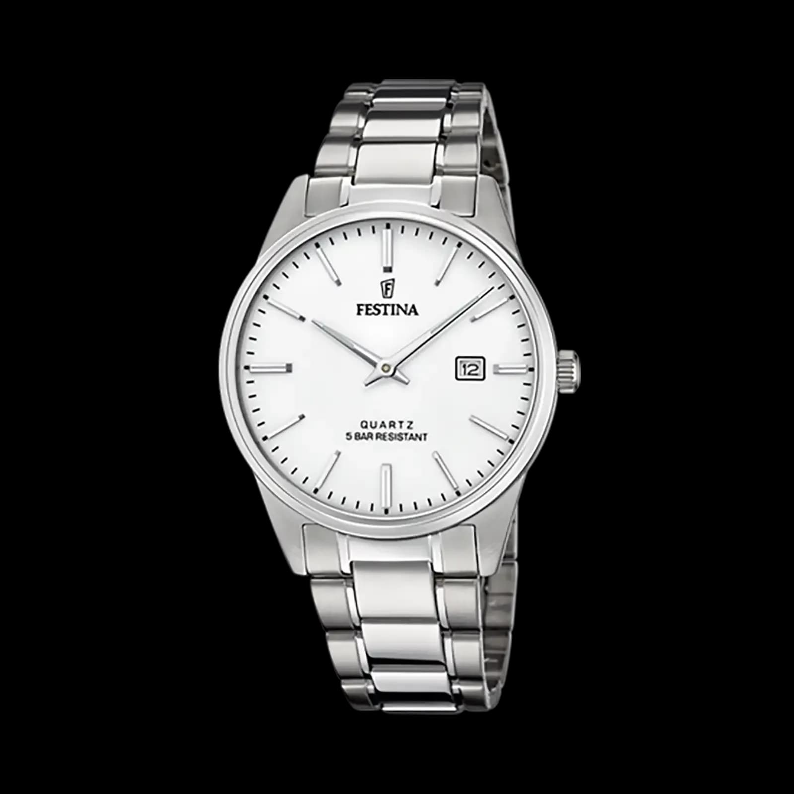 Festina Classic herrklocka vit/stål, metallband - F20511/2