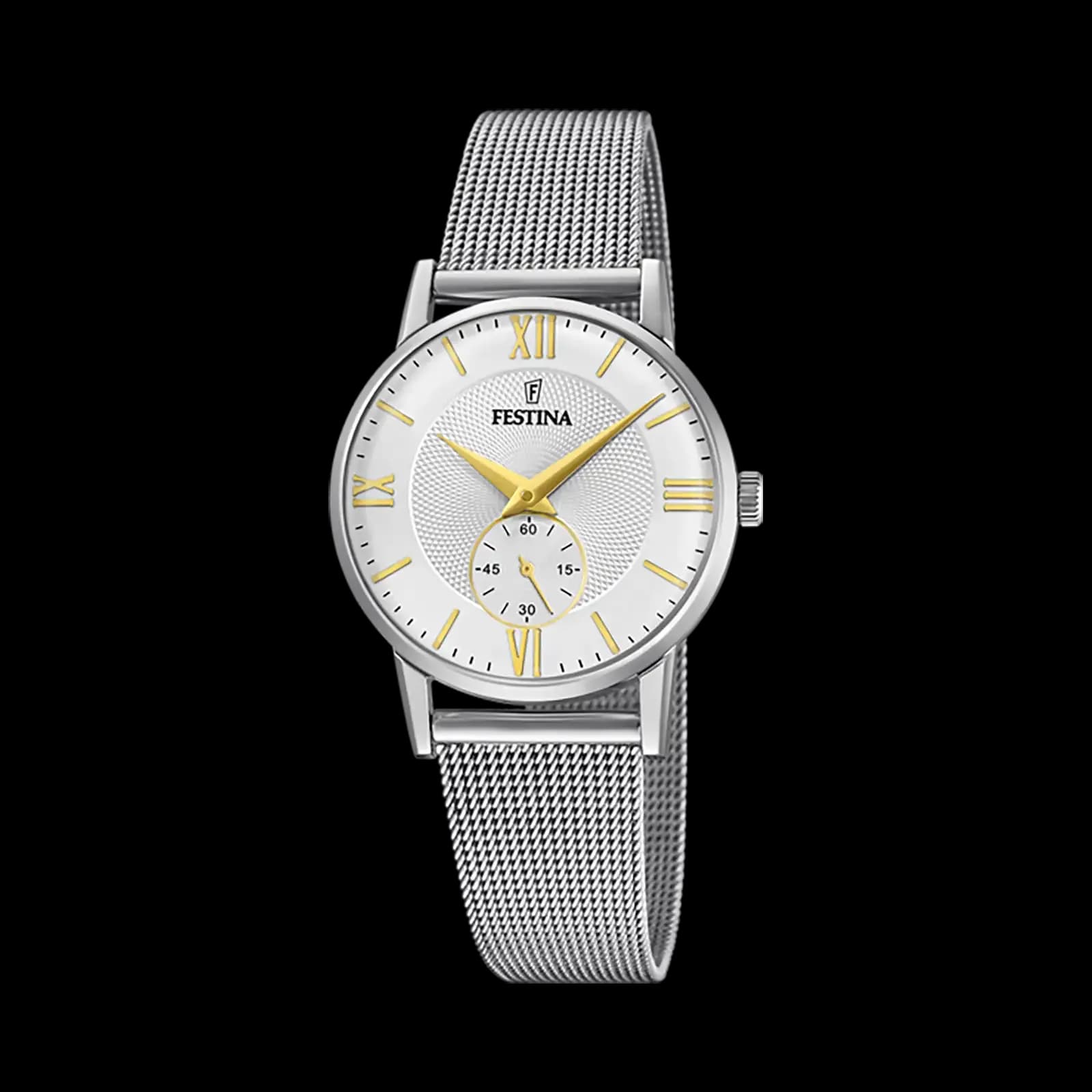 Festina Retro damklocka vit/stål, metallband - F20572/2