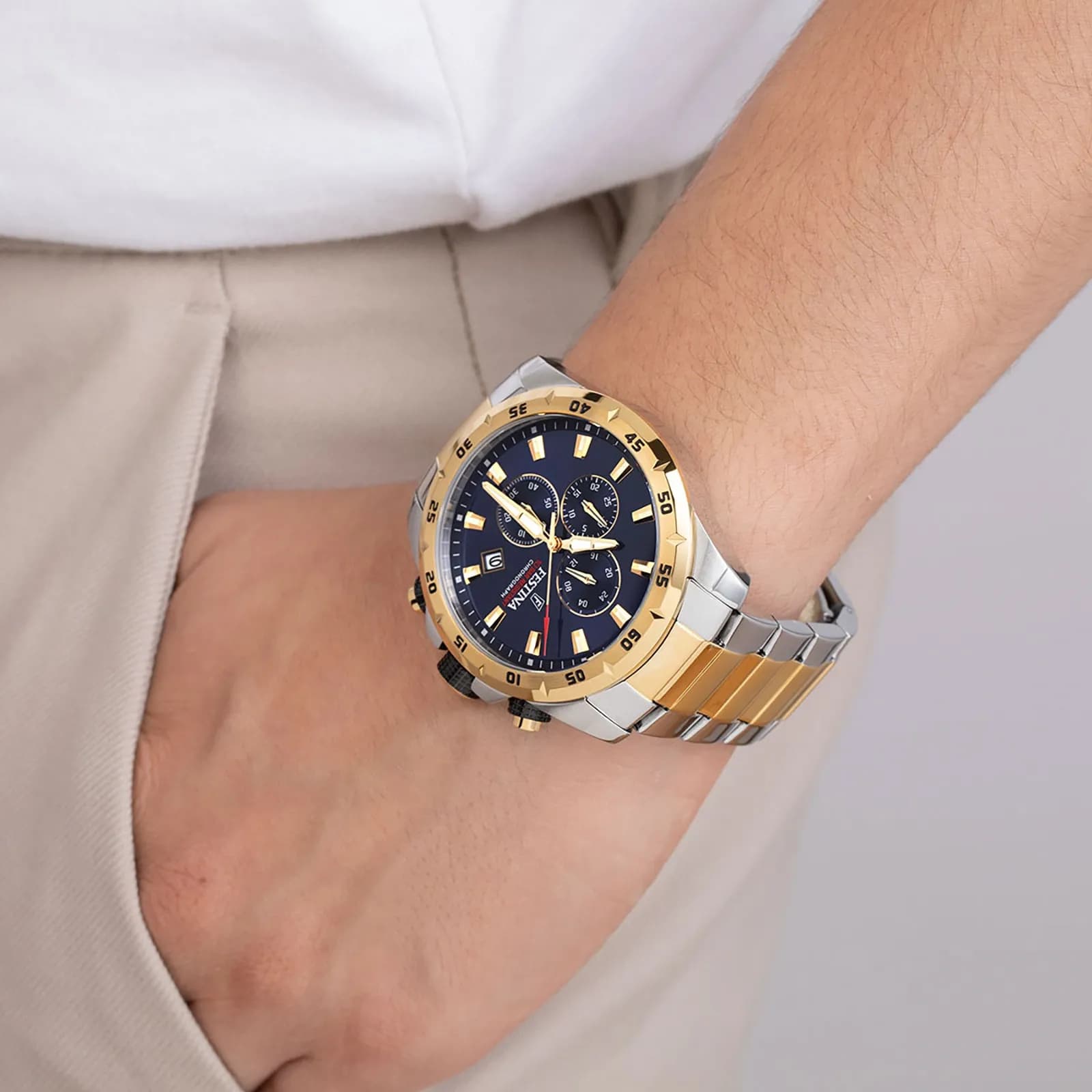 Festina Chrono Sport herrklocka blå/bicolor, metallband - F20562/2 2