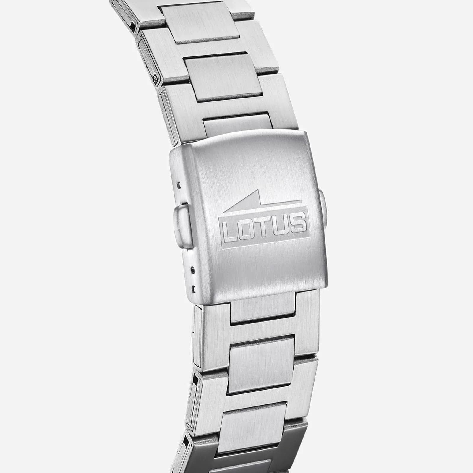 Lotus herrklocka -  metallband, datum, stål/blå, 40 mm 3