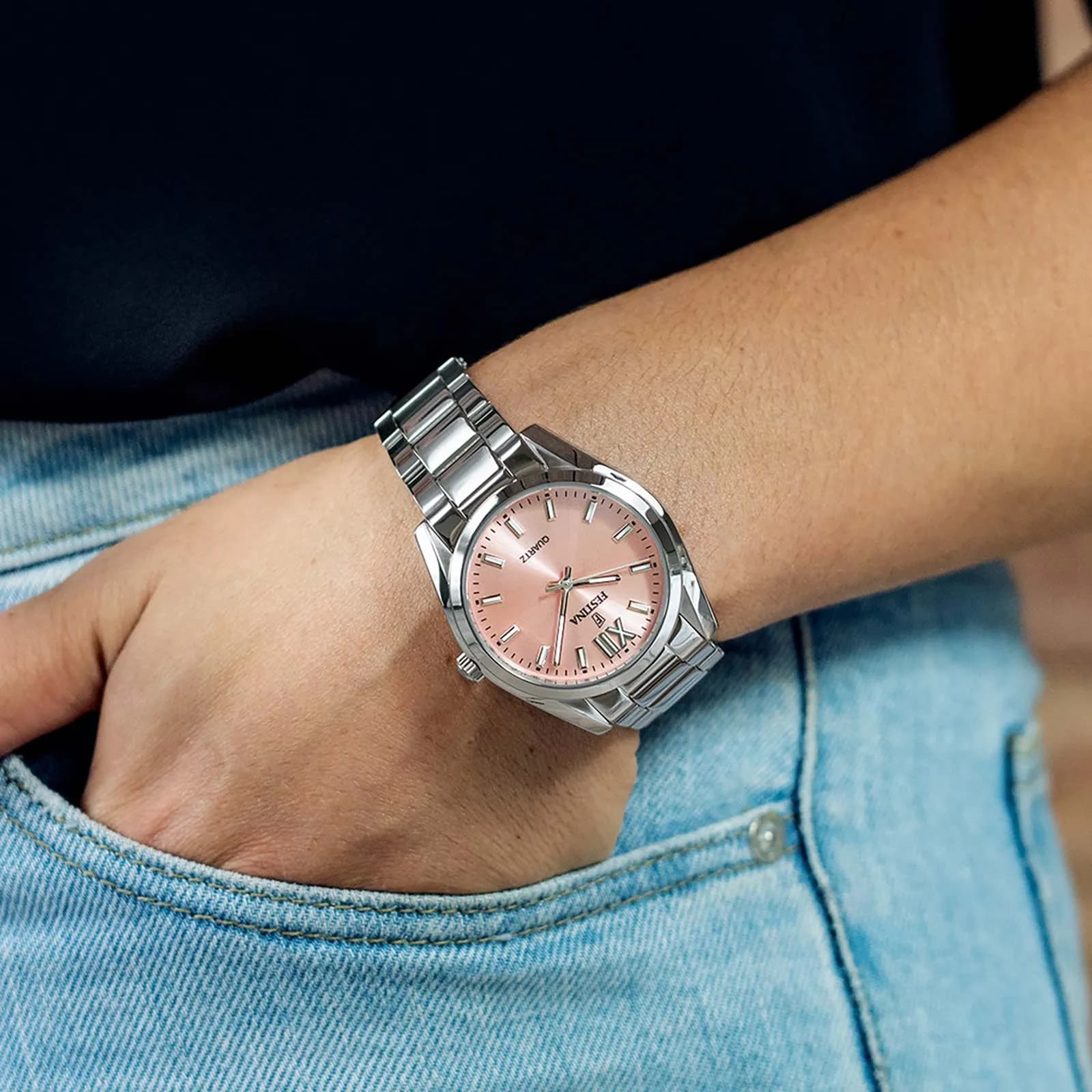 Festina Boyfriend damklocka rosa/stål, metallband - F20622/2 3