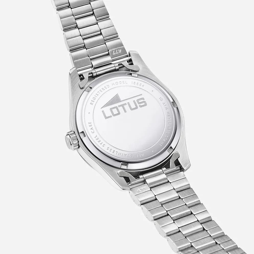 Lotus herrklocka -  dag/datum, stål/blå, 41,5 mm 11