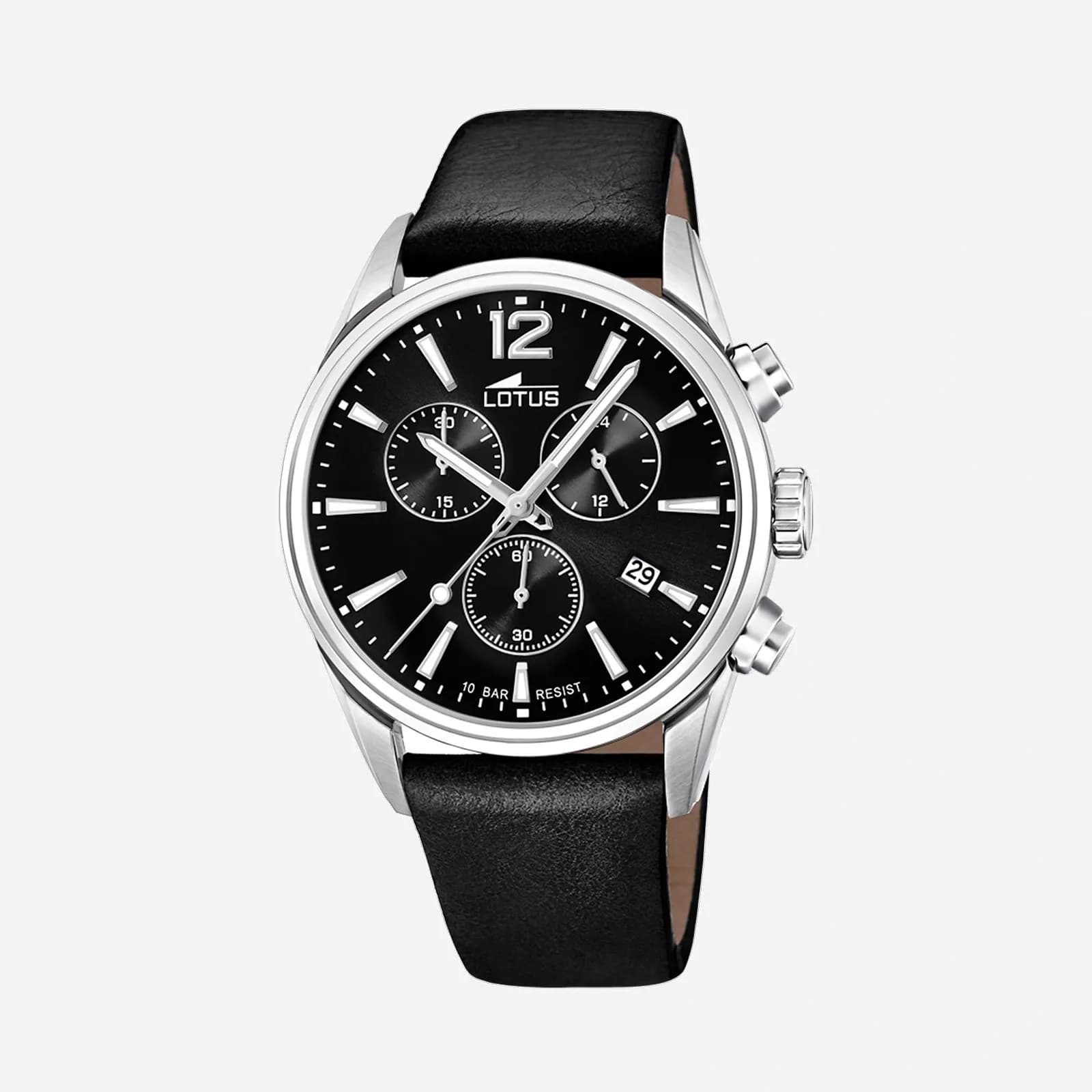 Lotus herrklocka - kronograf, läder/svart, 42 mm