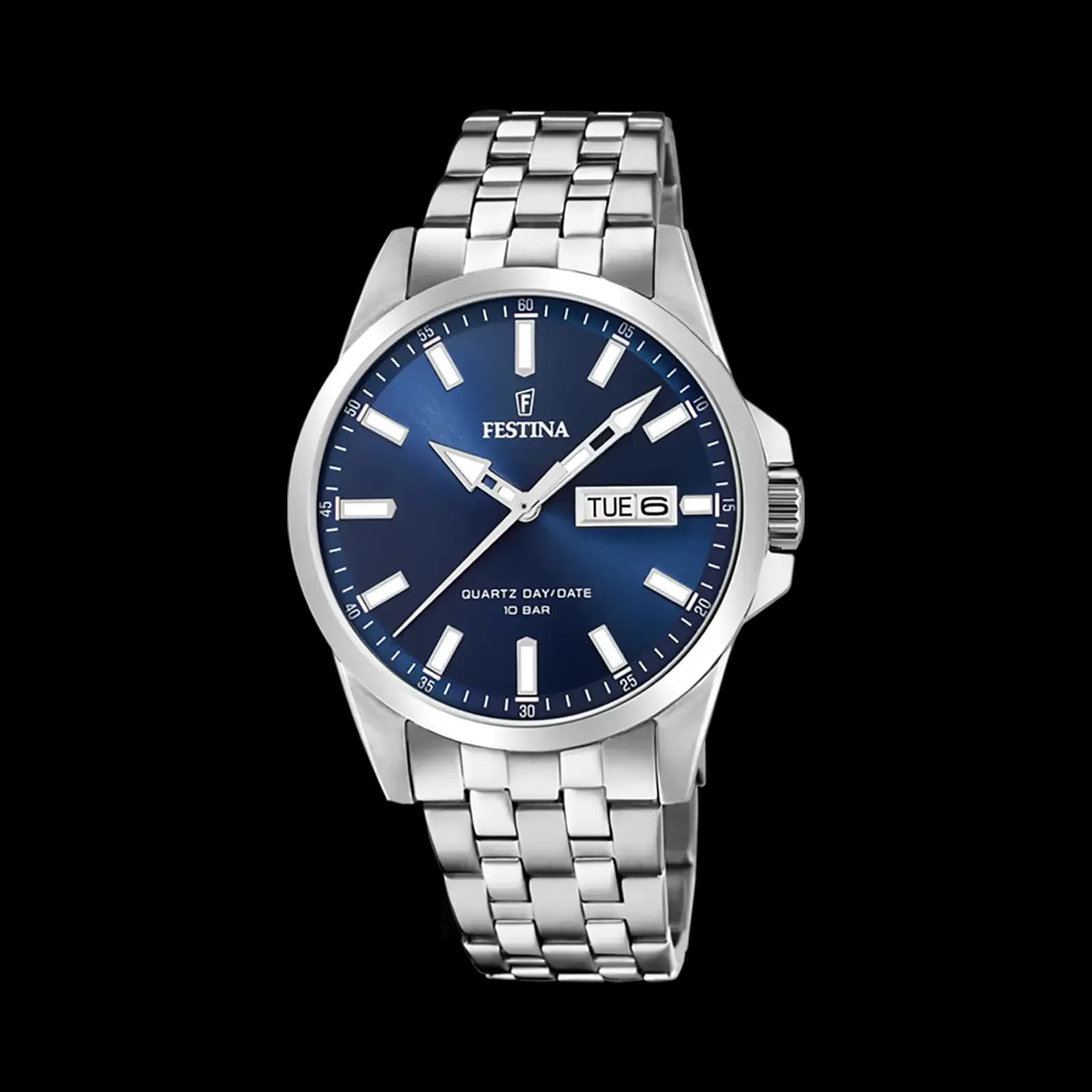 Festina Classic herrklocka blå/stål, metallband - F20357/3