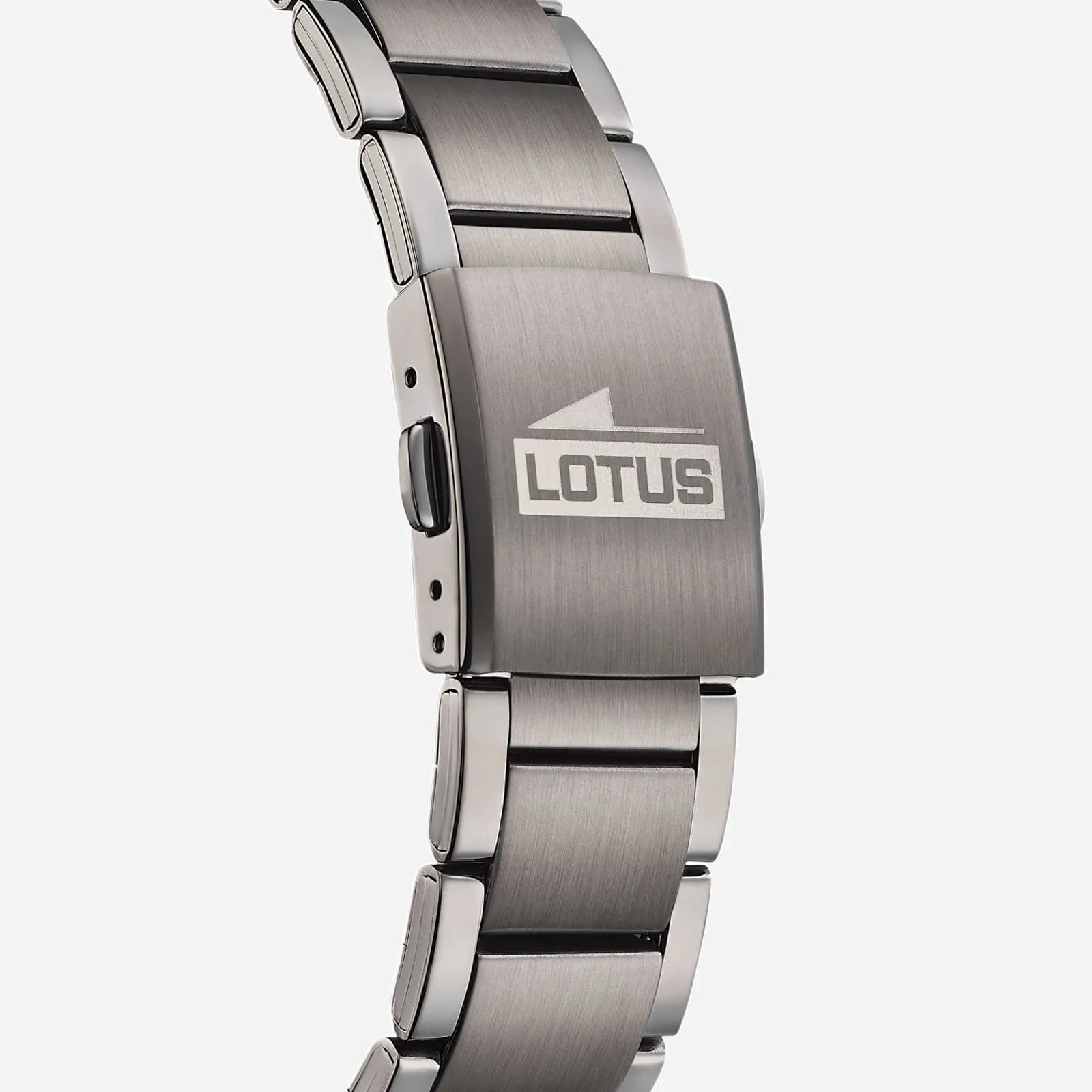 Lotus herrklocka -  metallband, stål/svart, 42 mm 3