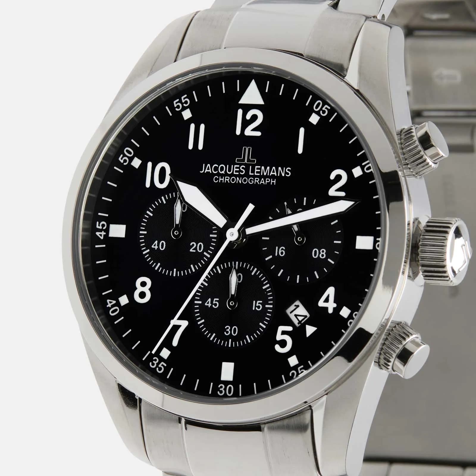 Jacques Lemans Sport - set herrklocka stål/svart, 42mm 5