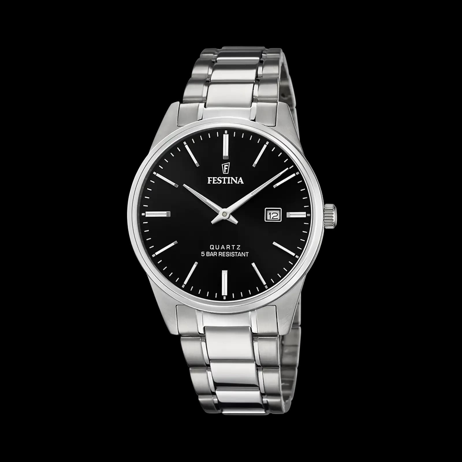 Festina Classic herrklocka svart/stål, metallband - F20511/4