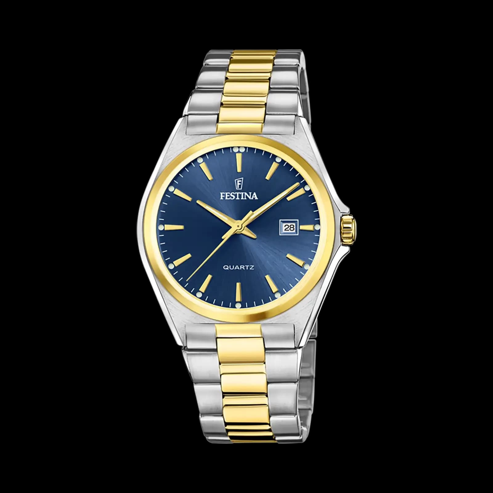 Festina Classic herrklocka blå/bicolor, metallband - F20554/4