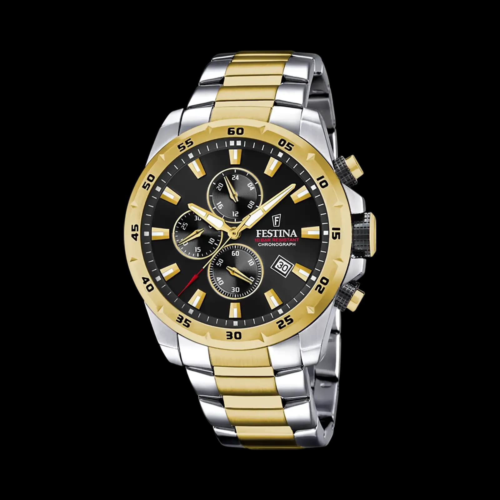 Festina Chrono Sport herrklocka svart/bicolor, metallband - F20562/4