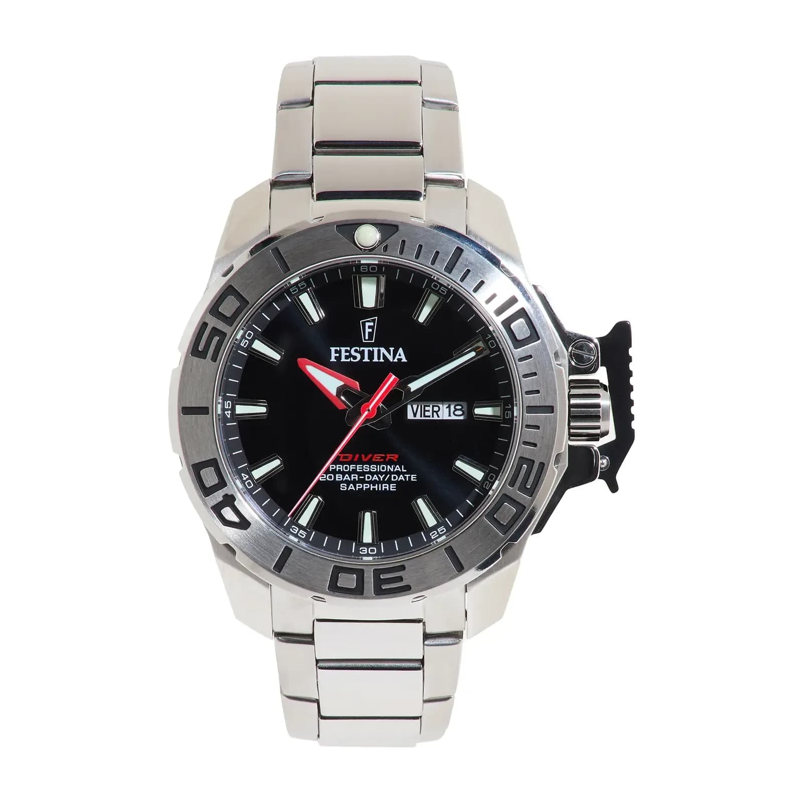 Festina The Original Diver herrklocka svart/stål, metallband - F20665/4 2