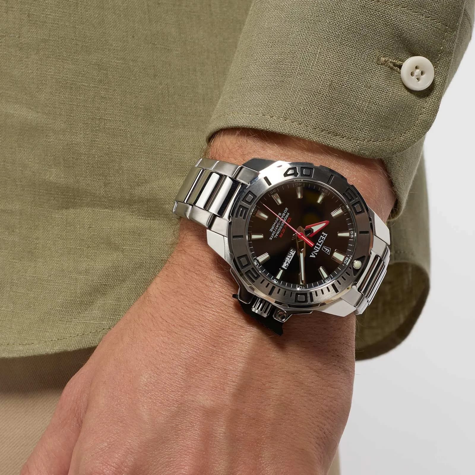 Festina The Original Diver herrklocka svart/stål, metallband - F20665/4 4