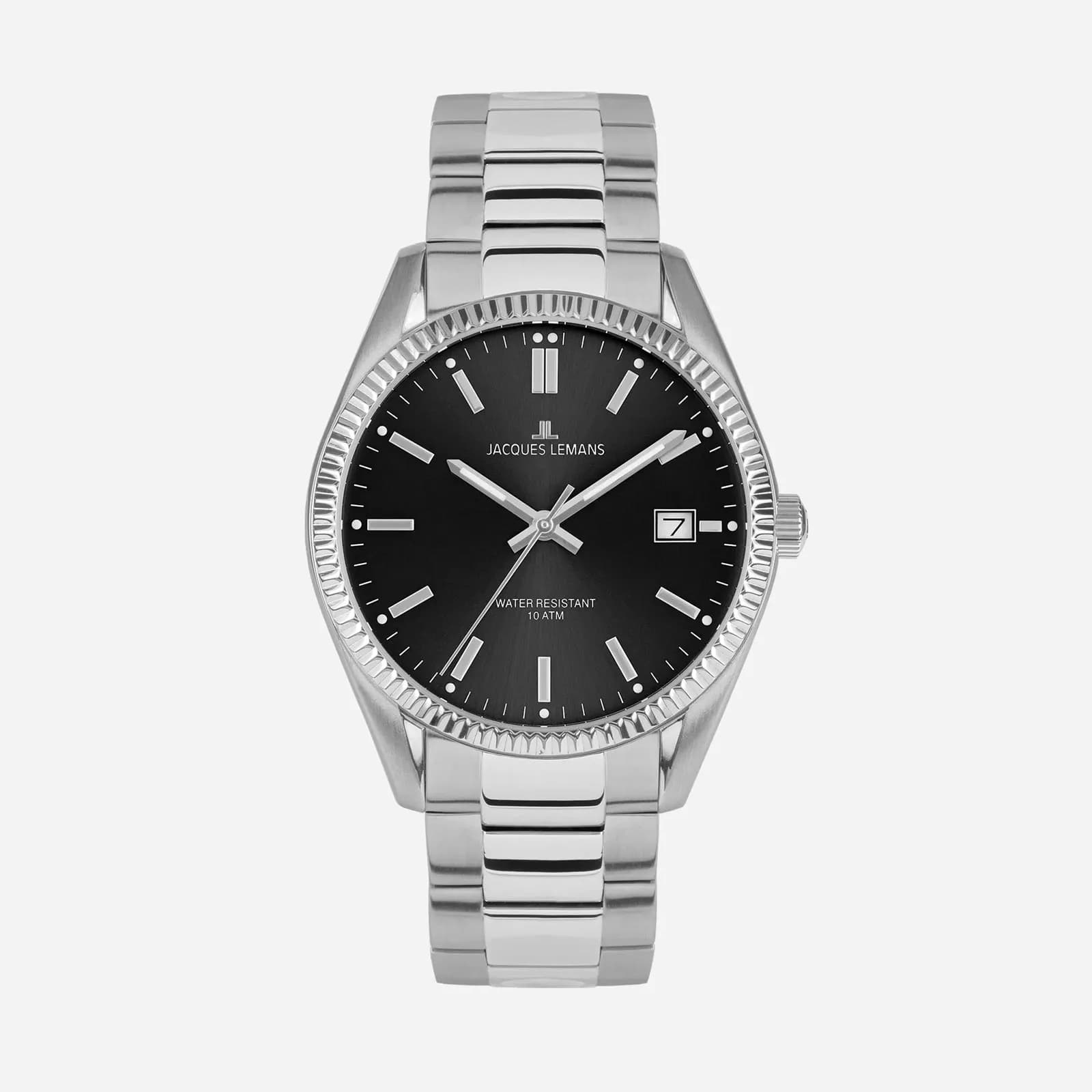 Jacques Lemans Derby - herrklocka, svart/stål, 40 mm