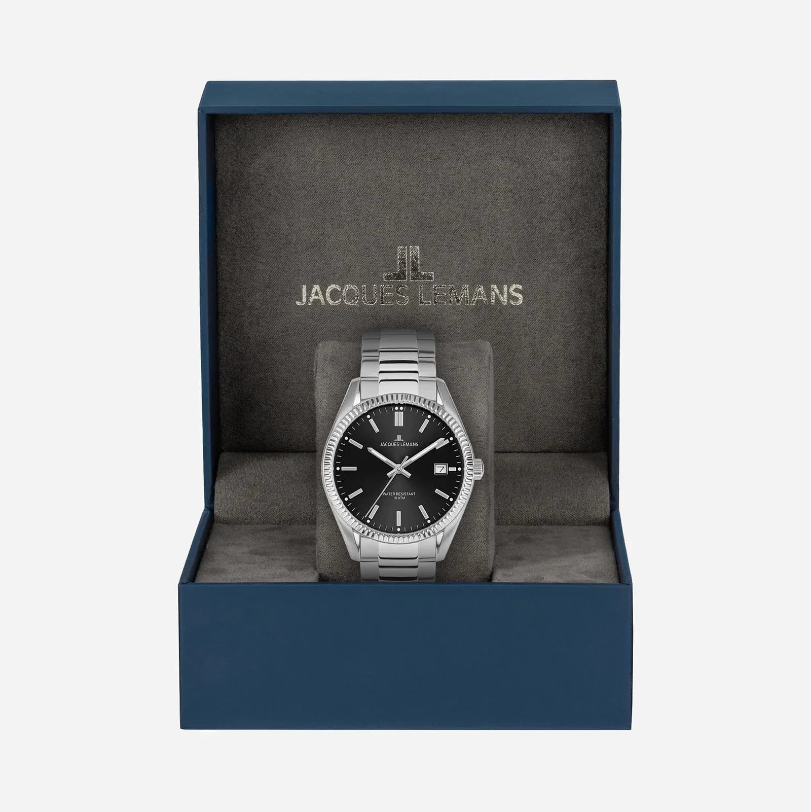 Jacques Lemans Derby - herrklocka, svart/stål, 40 mm 2