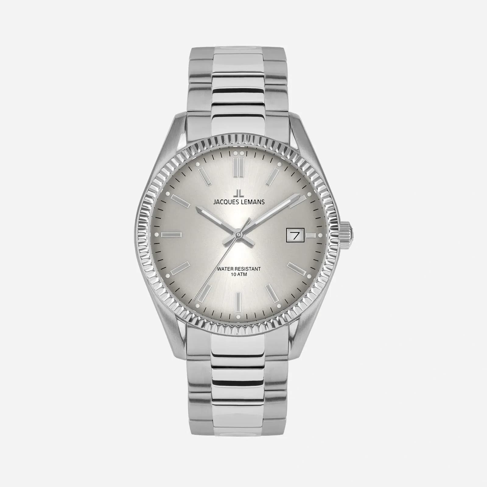 Jacques Lemans Derby - damklocka, vit/stål, 34 mm