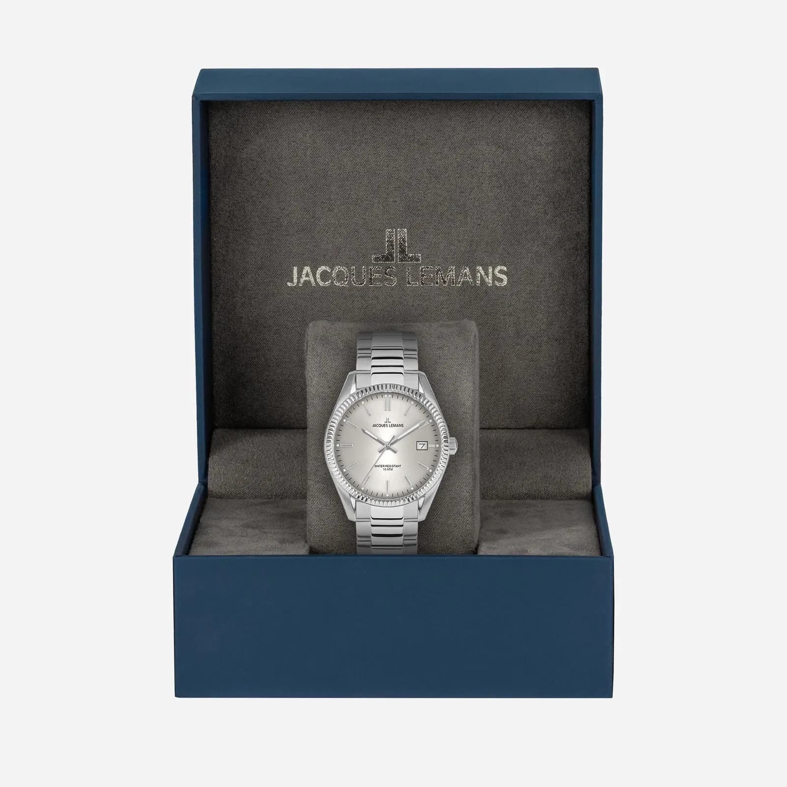 Jacques Lemans Derby - damklocka, vit/stål, 34 mm 2