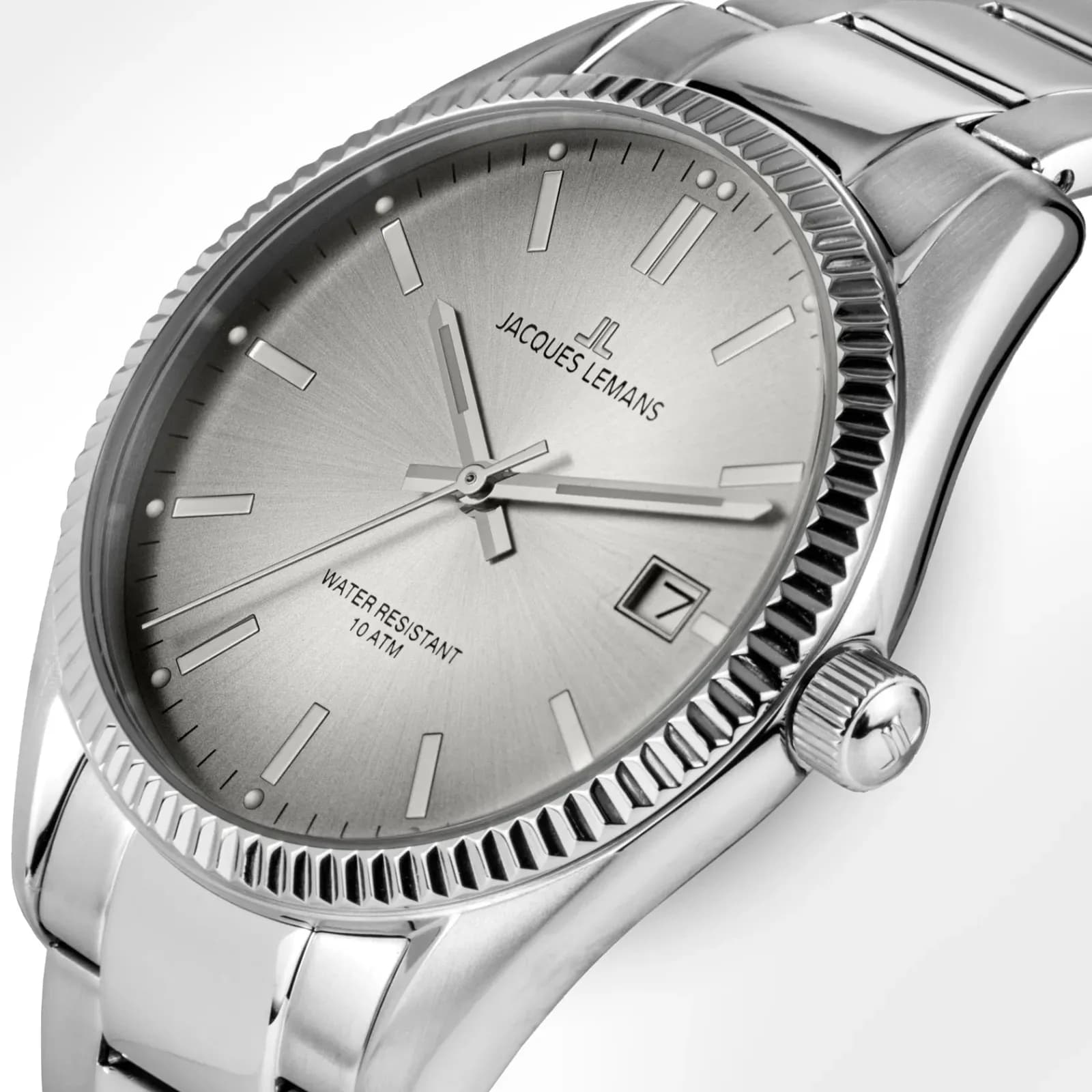 Jacques Lemans Derby - damklocka, vit/stål, 34 mm 3