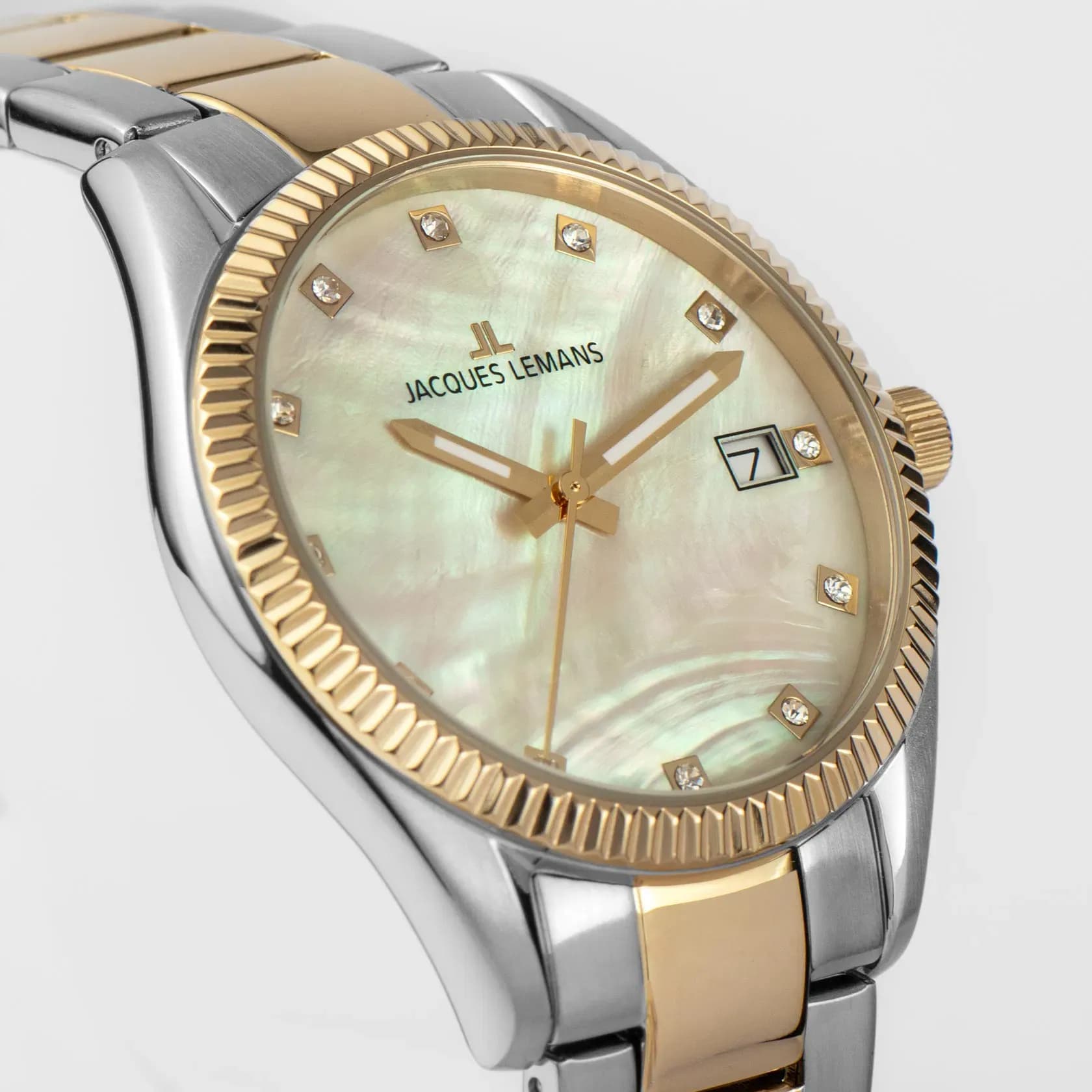 Jacques Lemans Derby - damklocka, vit/stål, 34 mm 3