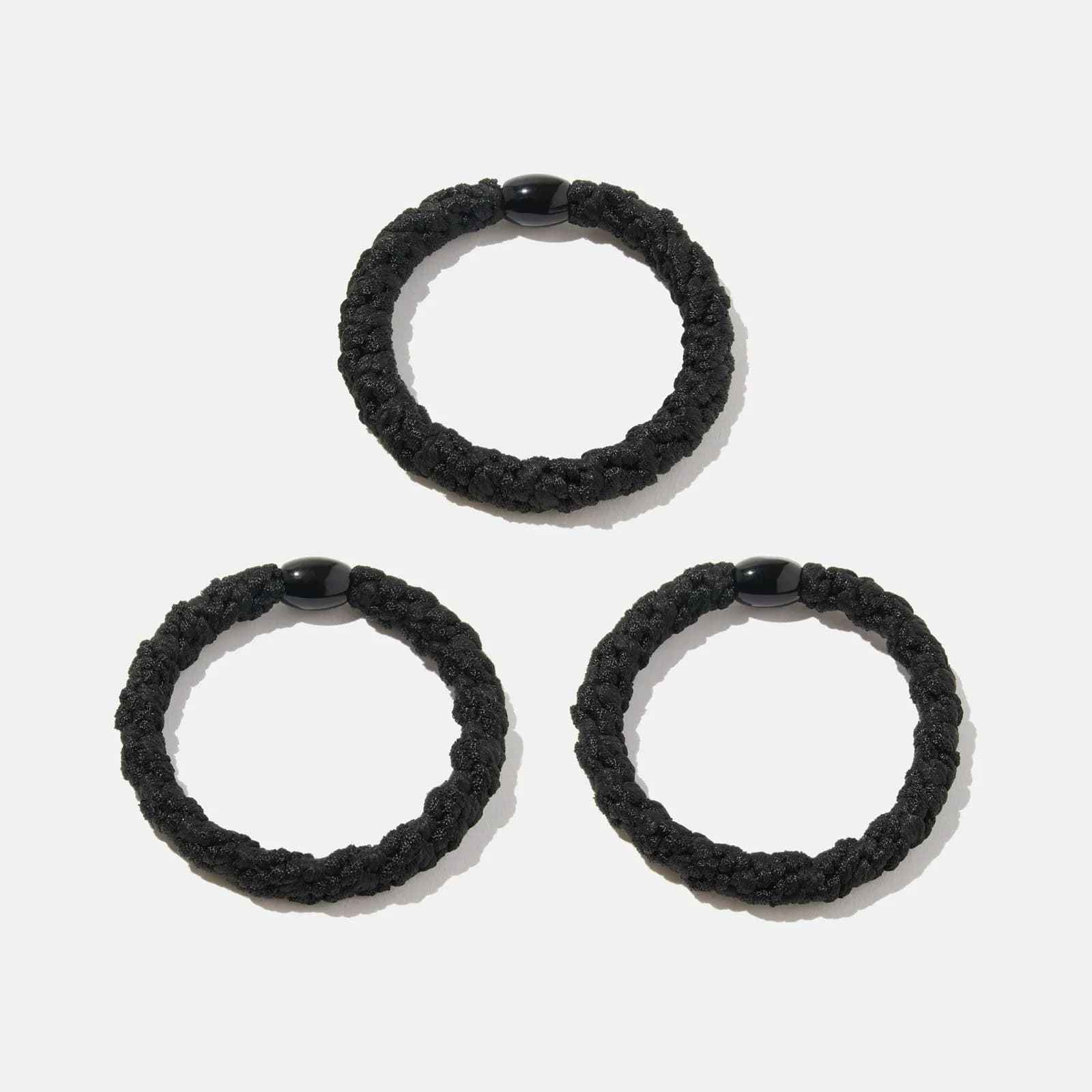 3-pack Flätade Hårsnoddar - Svart