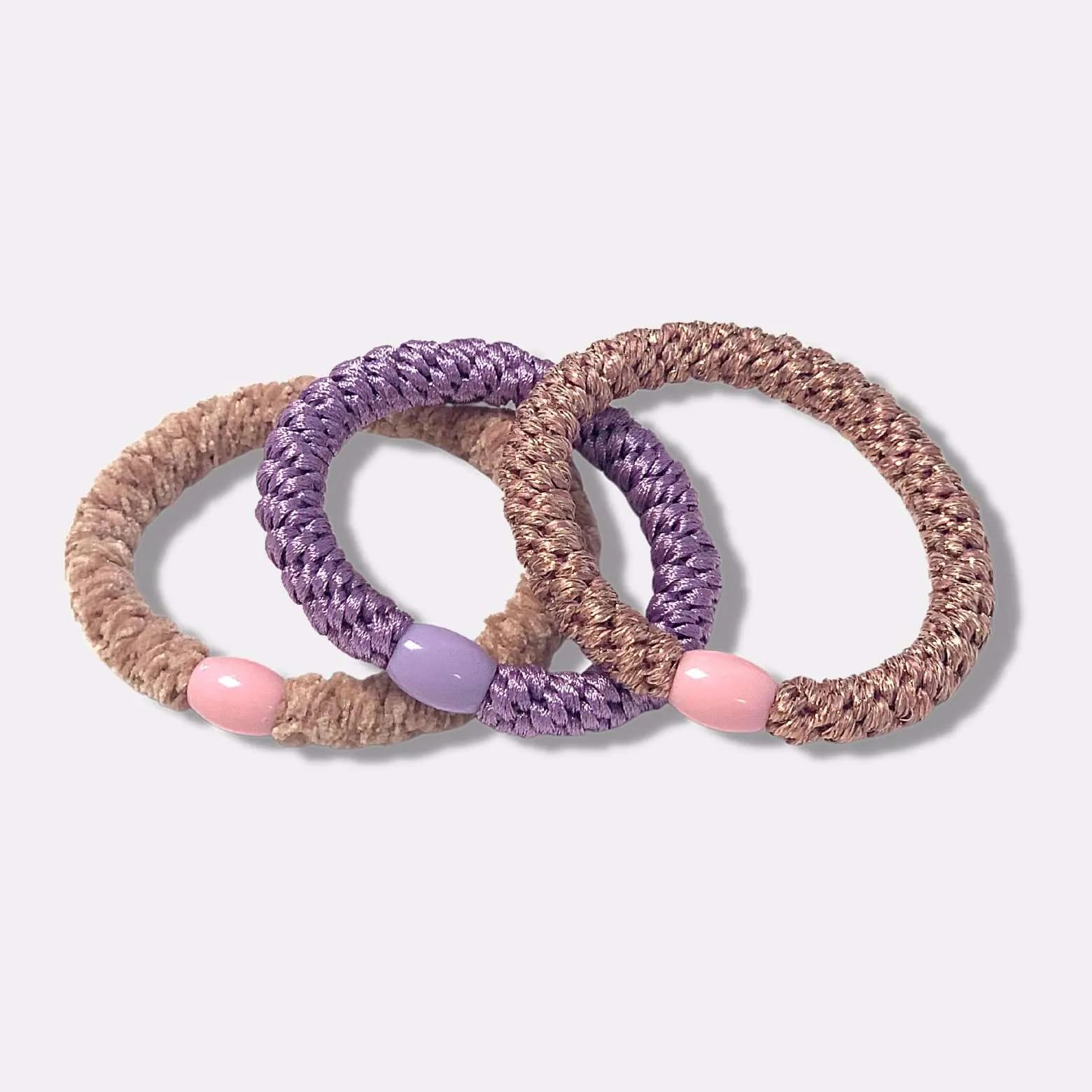 3-pack Flätade Hårsnoddar - Rosa 2