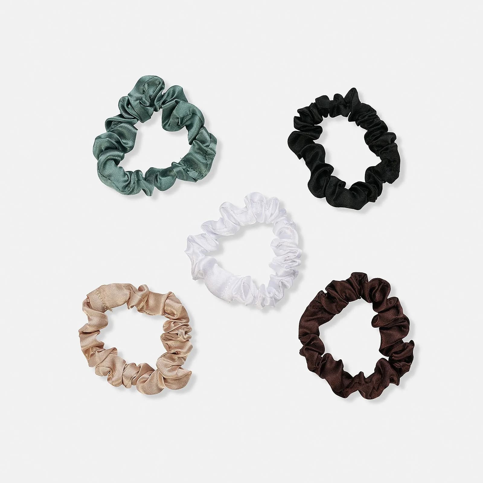 Presentförpackning med fem scrunchies brun/beige 1