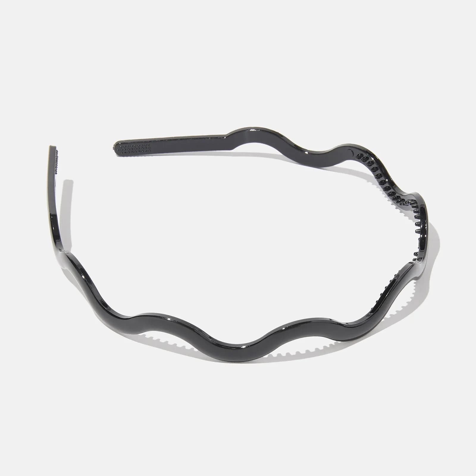 Svart diadem vågigt - svart plast