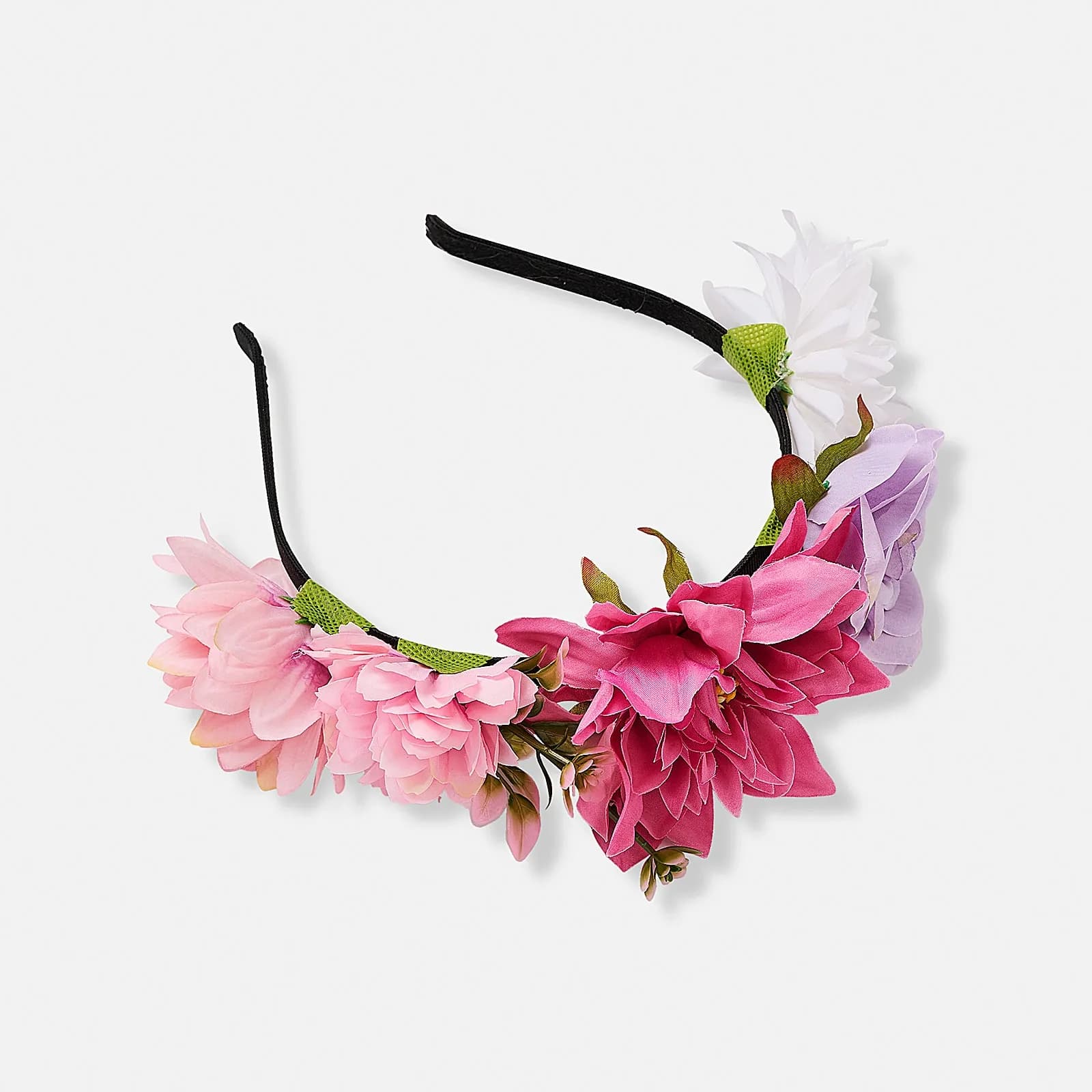 Blomkrans, blandade rosa/vita blommor 1
