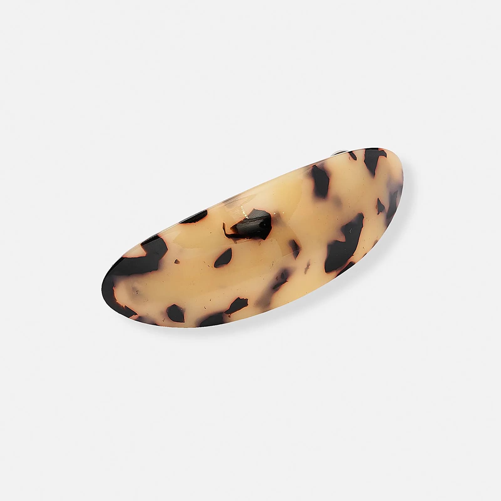 Brunmelerat hårspänne, barette - 8,5cm