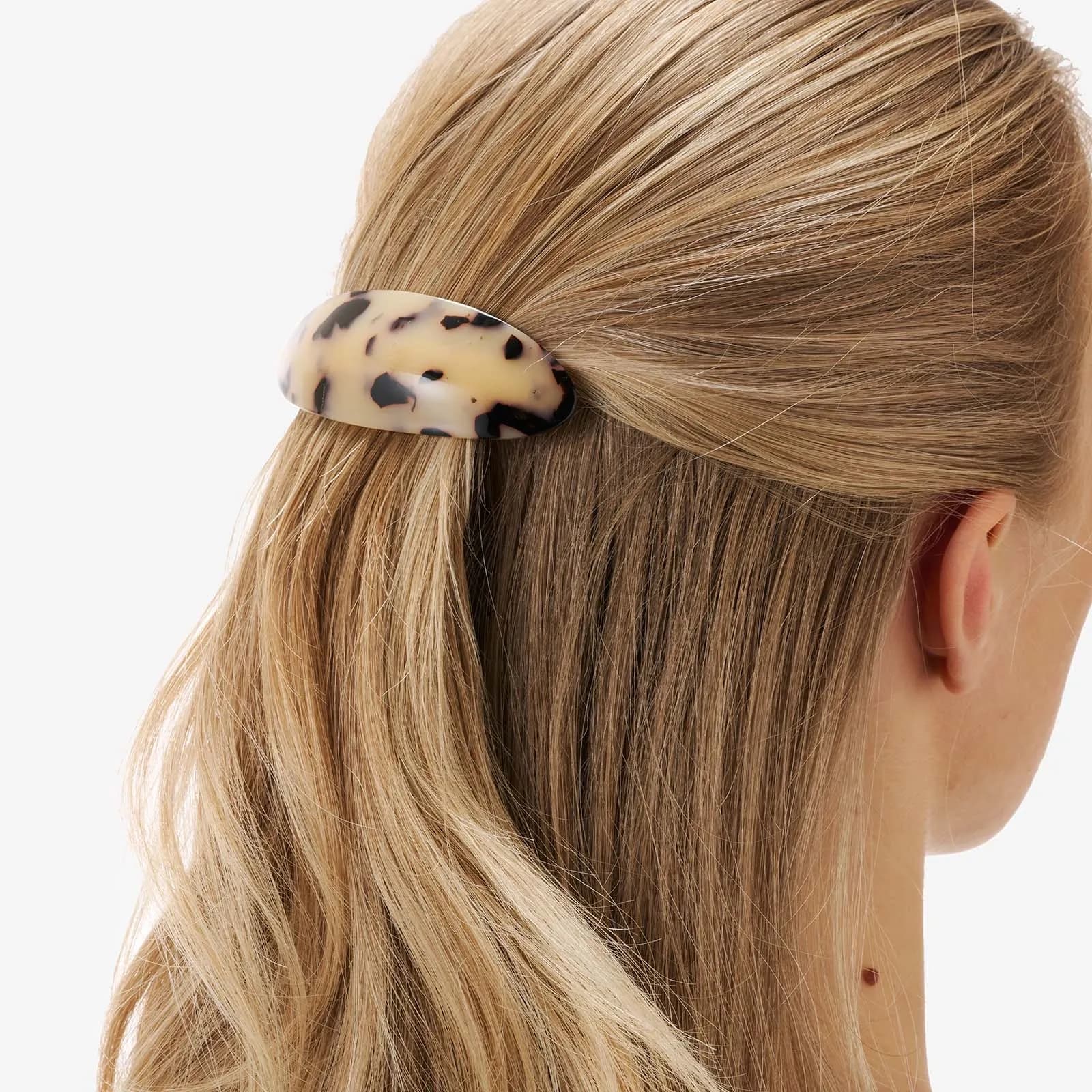 Brunmelerat hårspänne, barette - 8,5cm 2