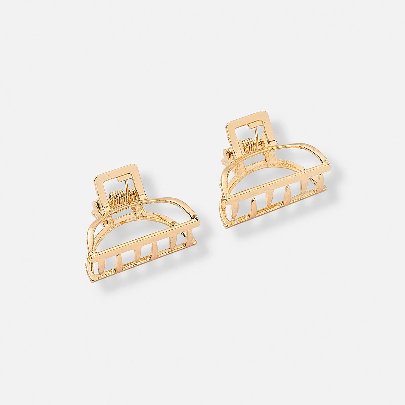 2-pack guldfärgade bågformade hårklämmor, 2,5cm