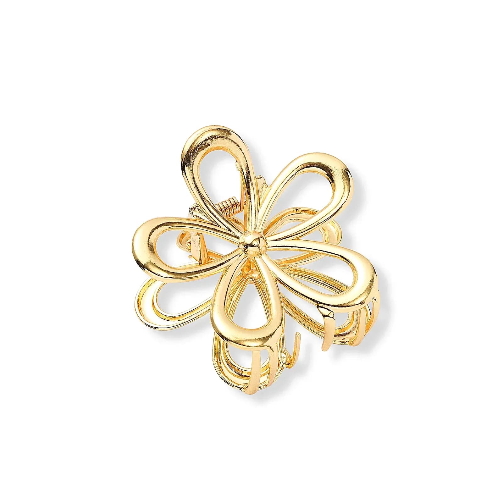 Guldfärgad hårklämma - blomma, 7cm