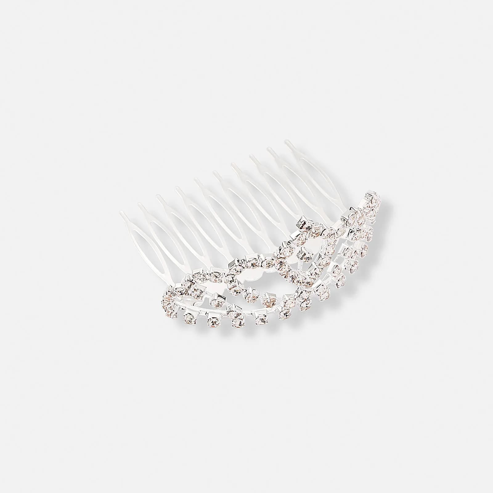 Silverfärgad hårkam med strass - krona