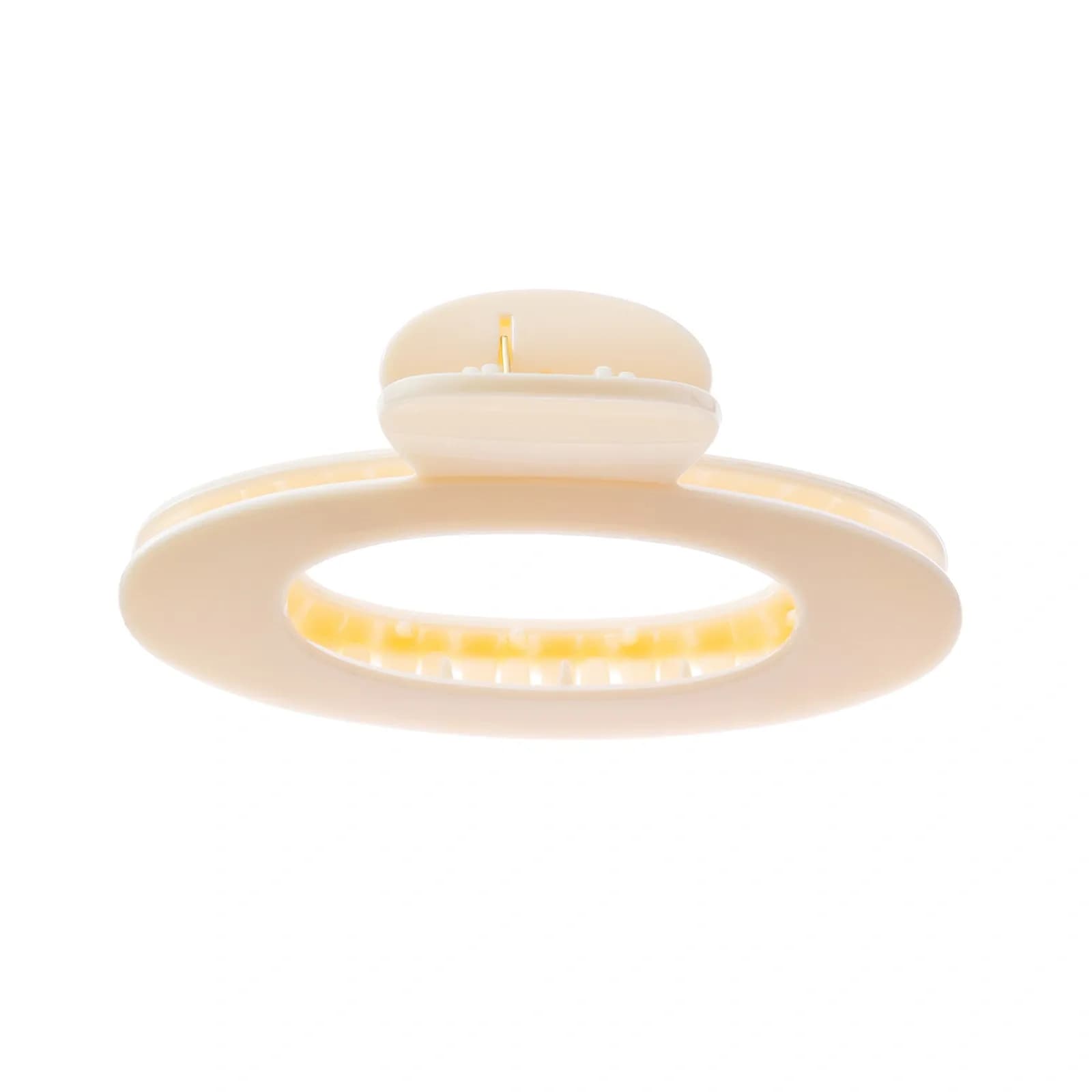 Offwhite hårklämma, stor oval modell - 12,5x7 cm