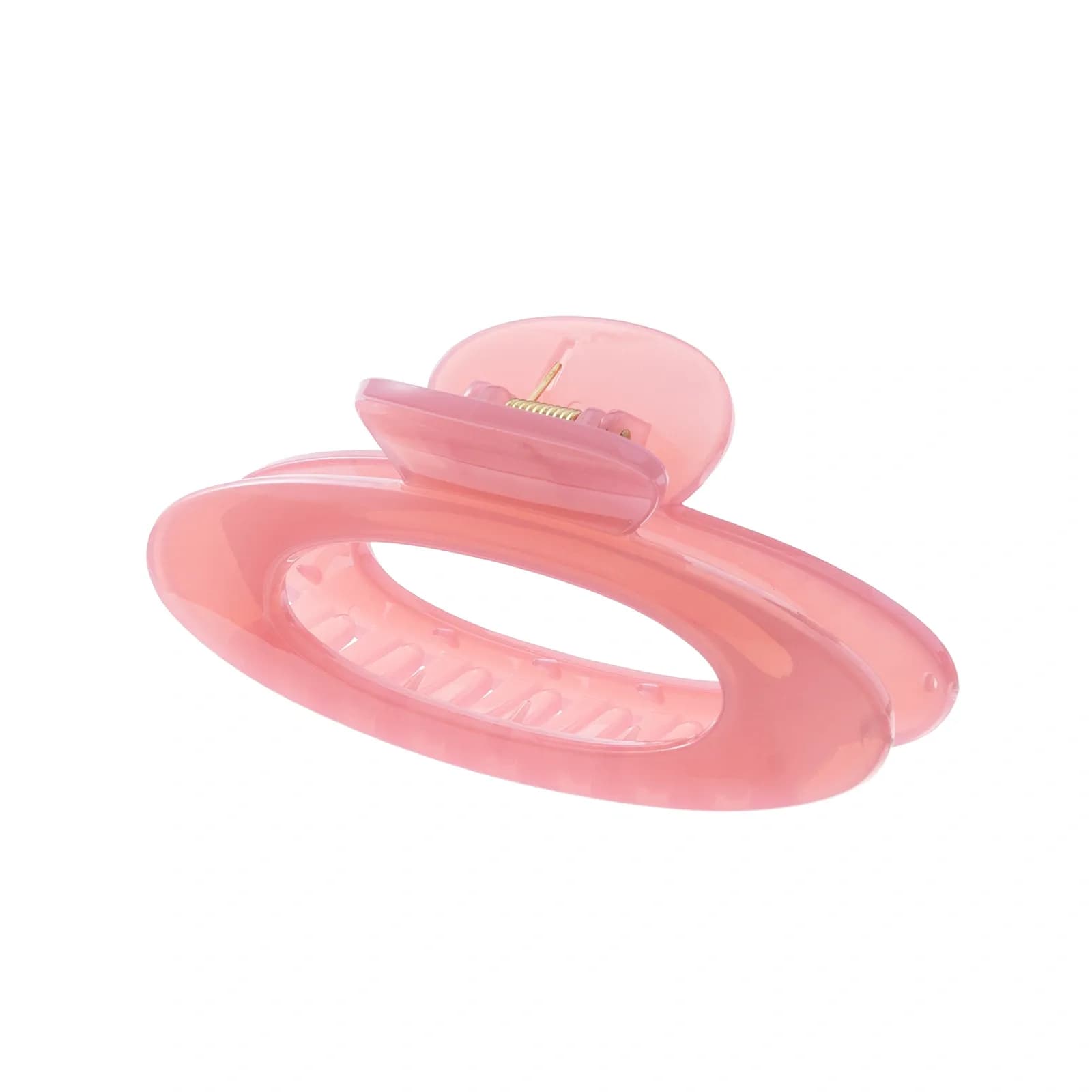 Rosa hårklämma, stor stilren oval modell - 12,5x7 cm 2