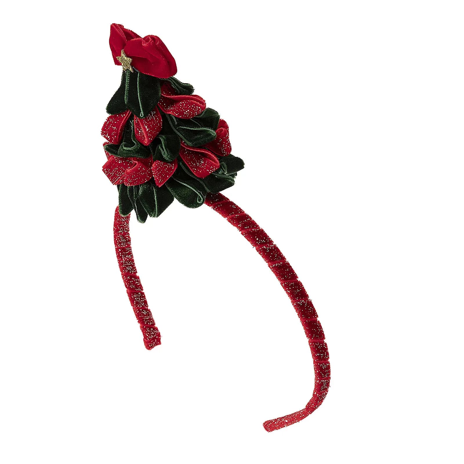 Rött diadem, julgran i sammet - 5x7 cm 2
