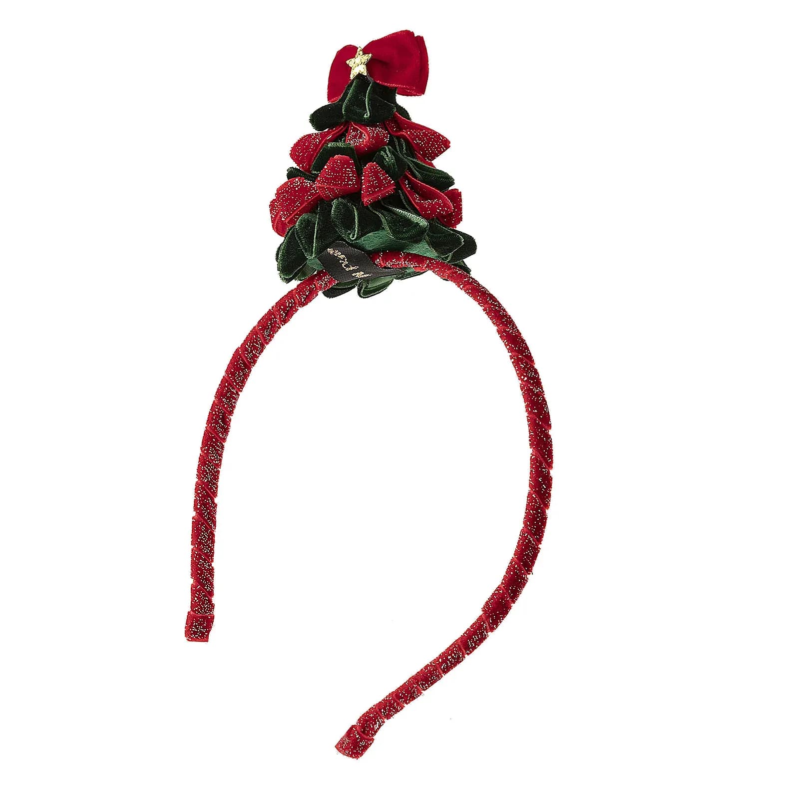 Rött diadem, julgran i sammet - 5x7 cm 3
