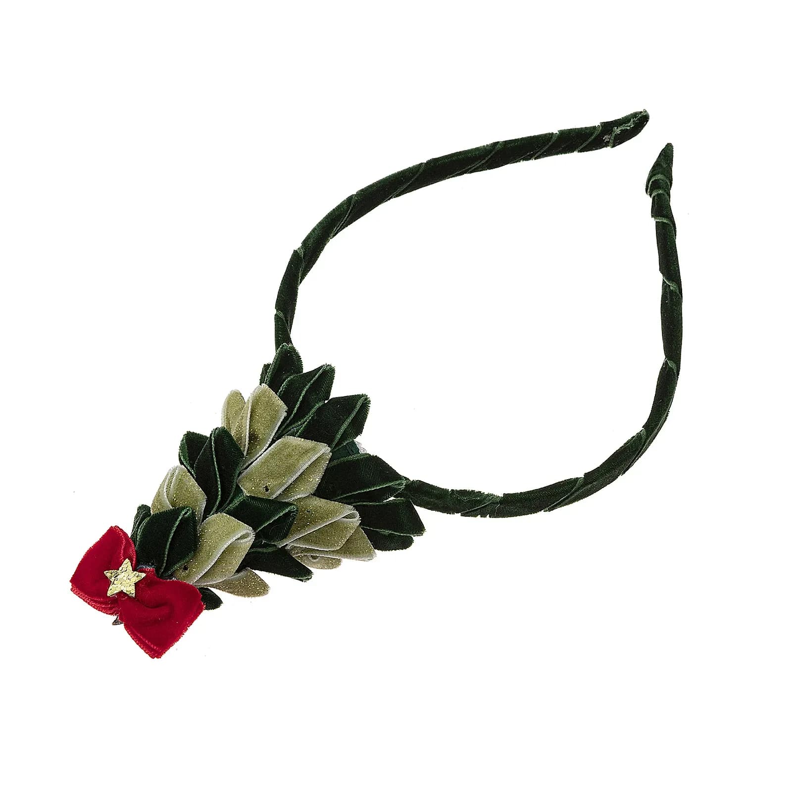 Grönt diadem, julgran & stjärna - 5x7 cm