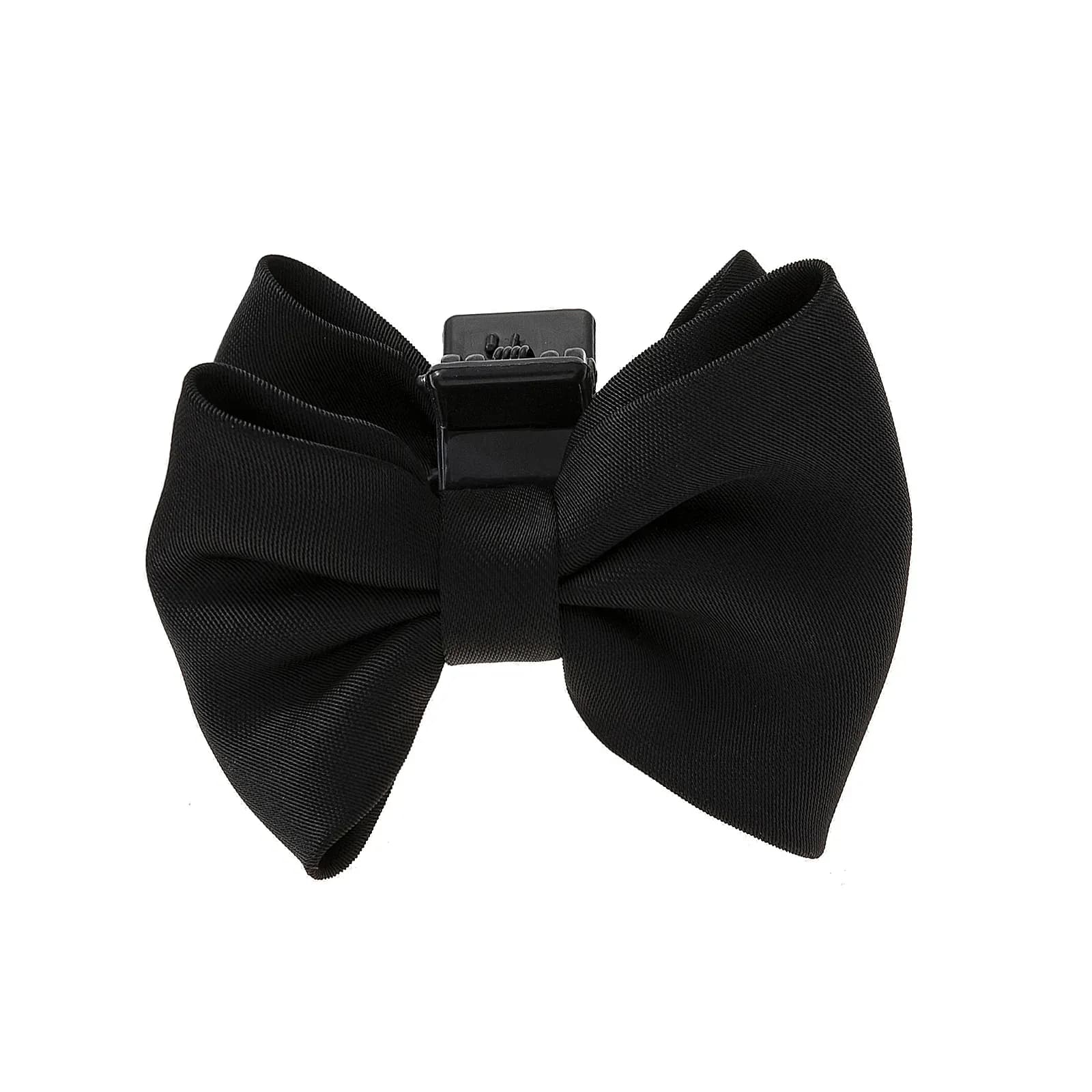 Svart hårklämma, rosett ribbad textil - 6 cm 2