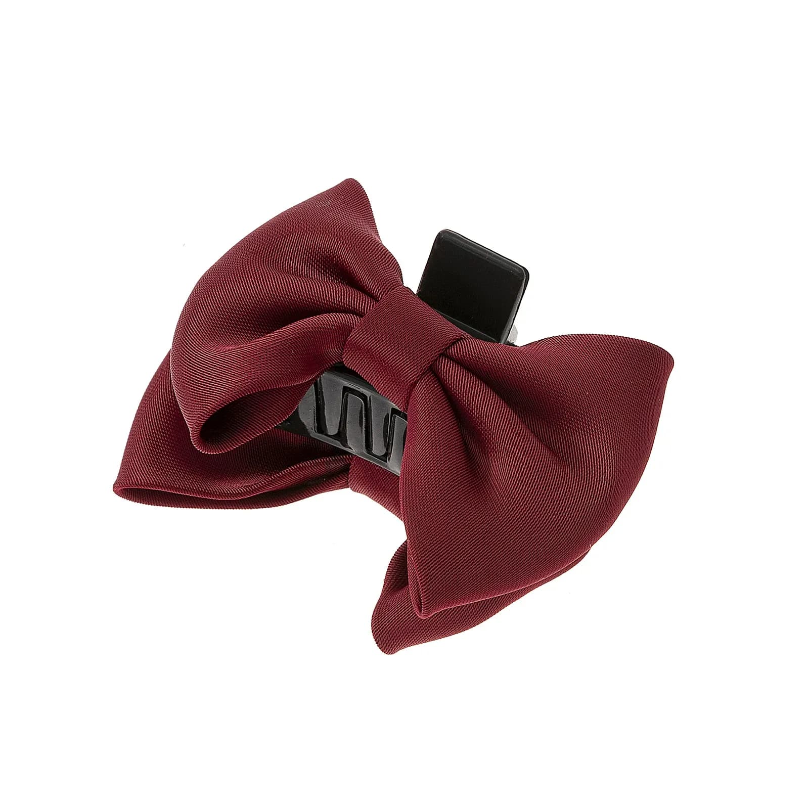 Röd hårklämma, rosett ribbad textil - 6 cm