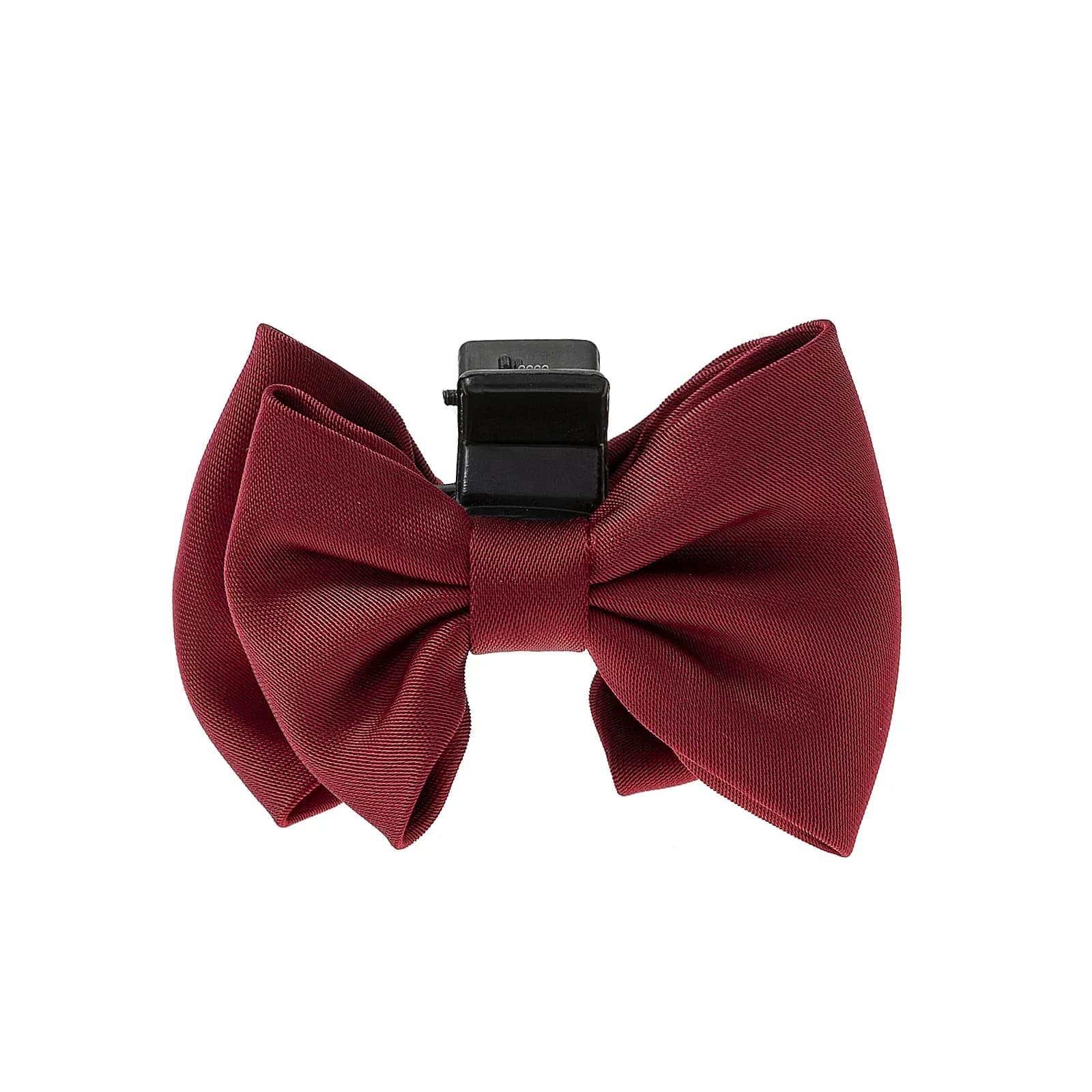 Röd hårklämma, rosett ribbad textil - 6 cm 2