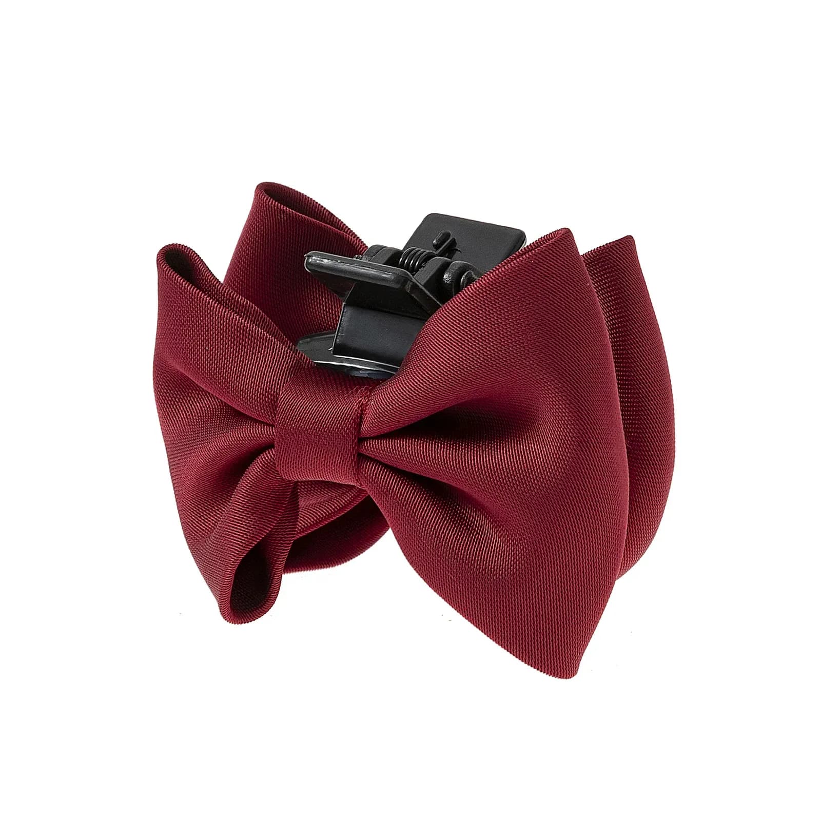 Röd hårklämma, rosett ribbad textil - 6 cm 3