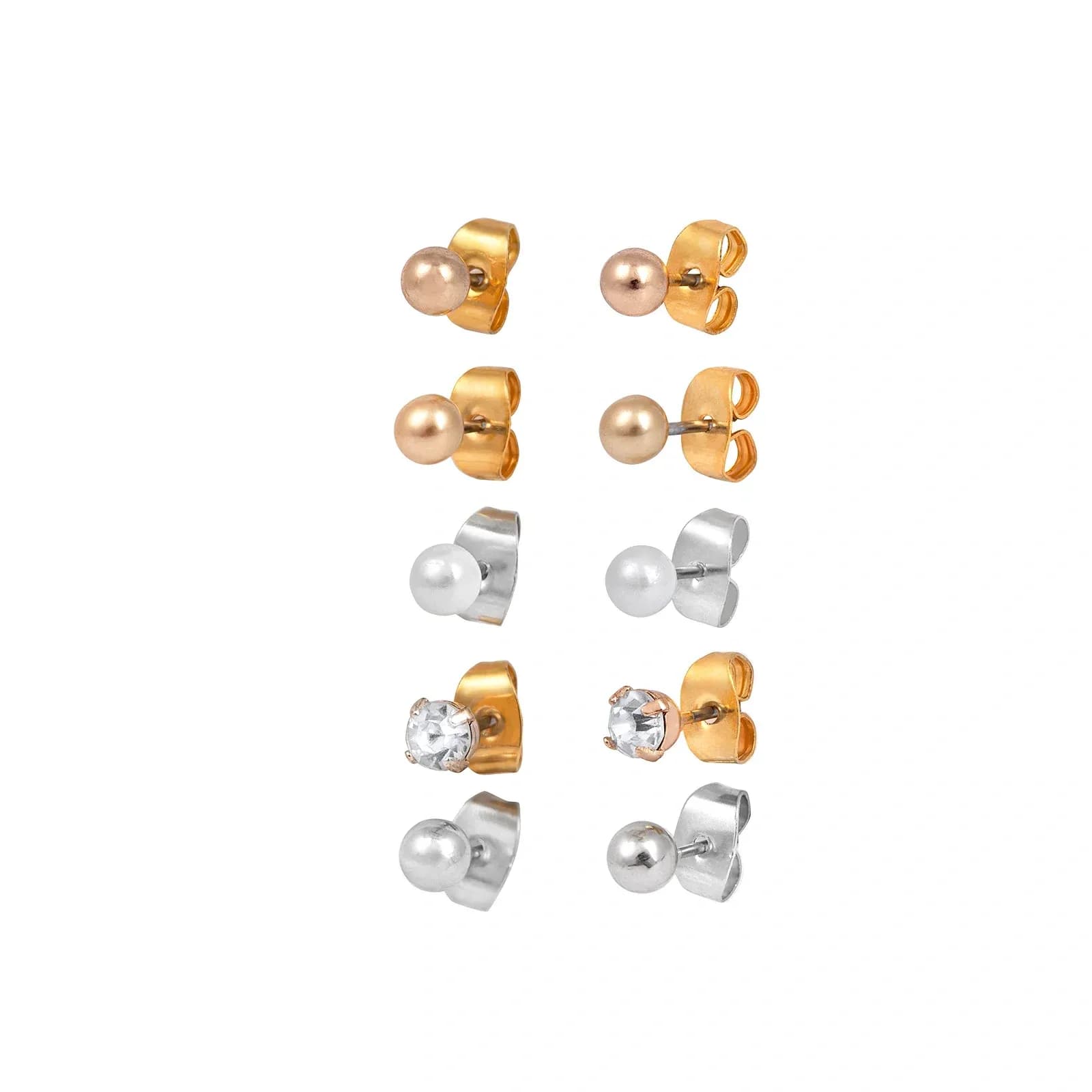 Montini Örhängen Kulor Guld/Silver 5-pack