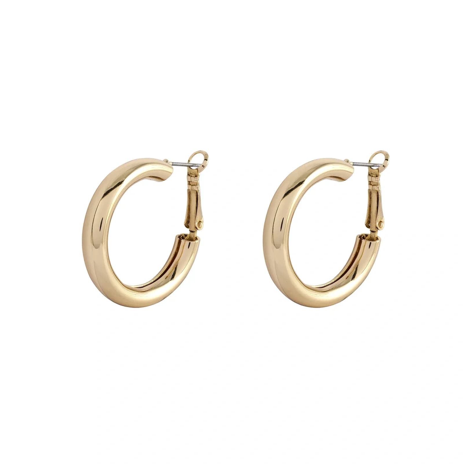 Guldfärgade örhängen - hoops chunky 30 mm