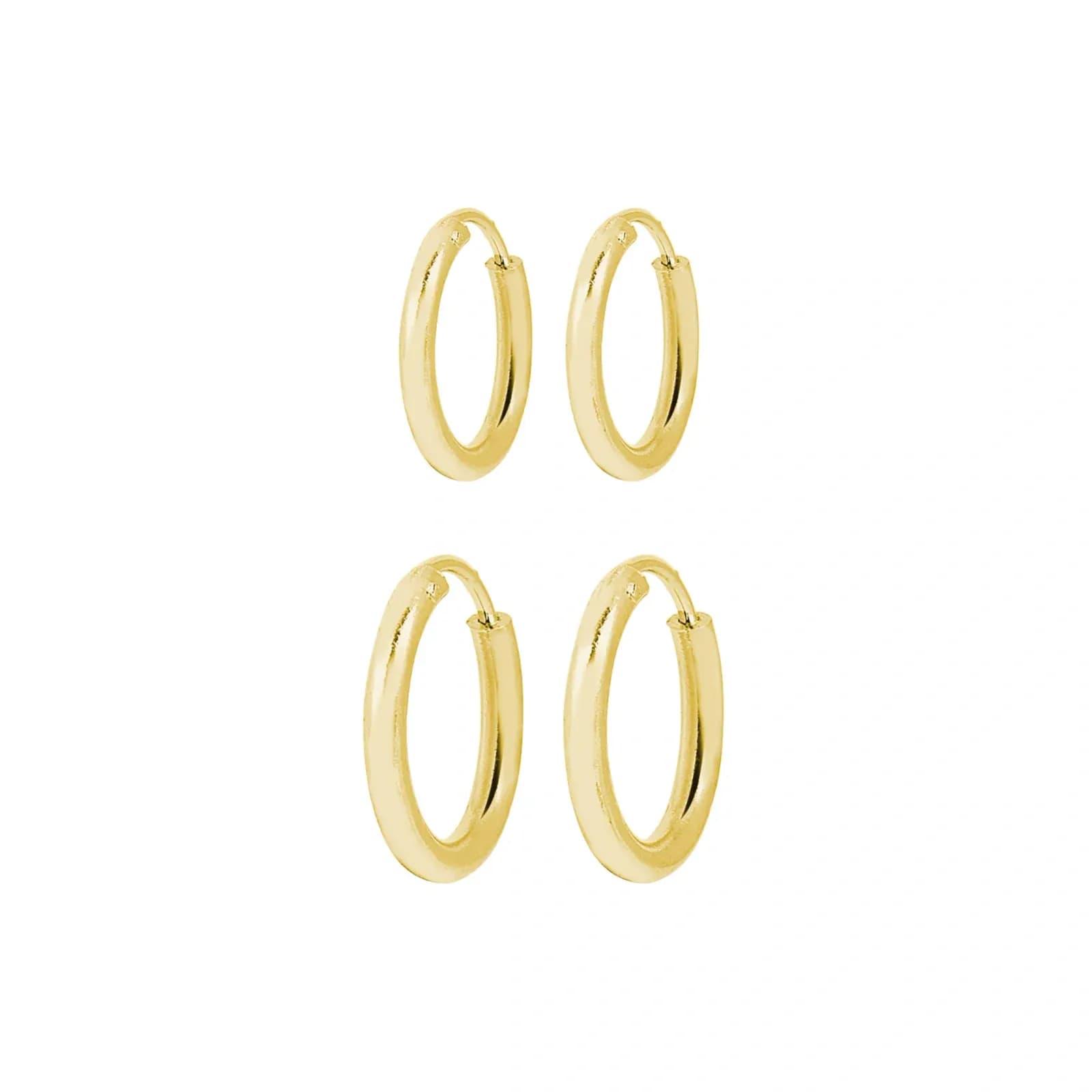 2-pack örhängen - guldfärgade hoops