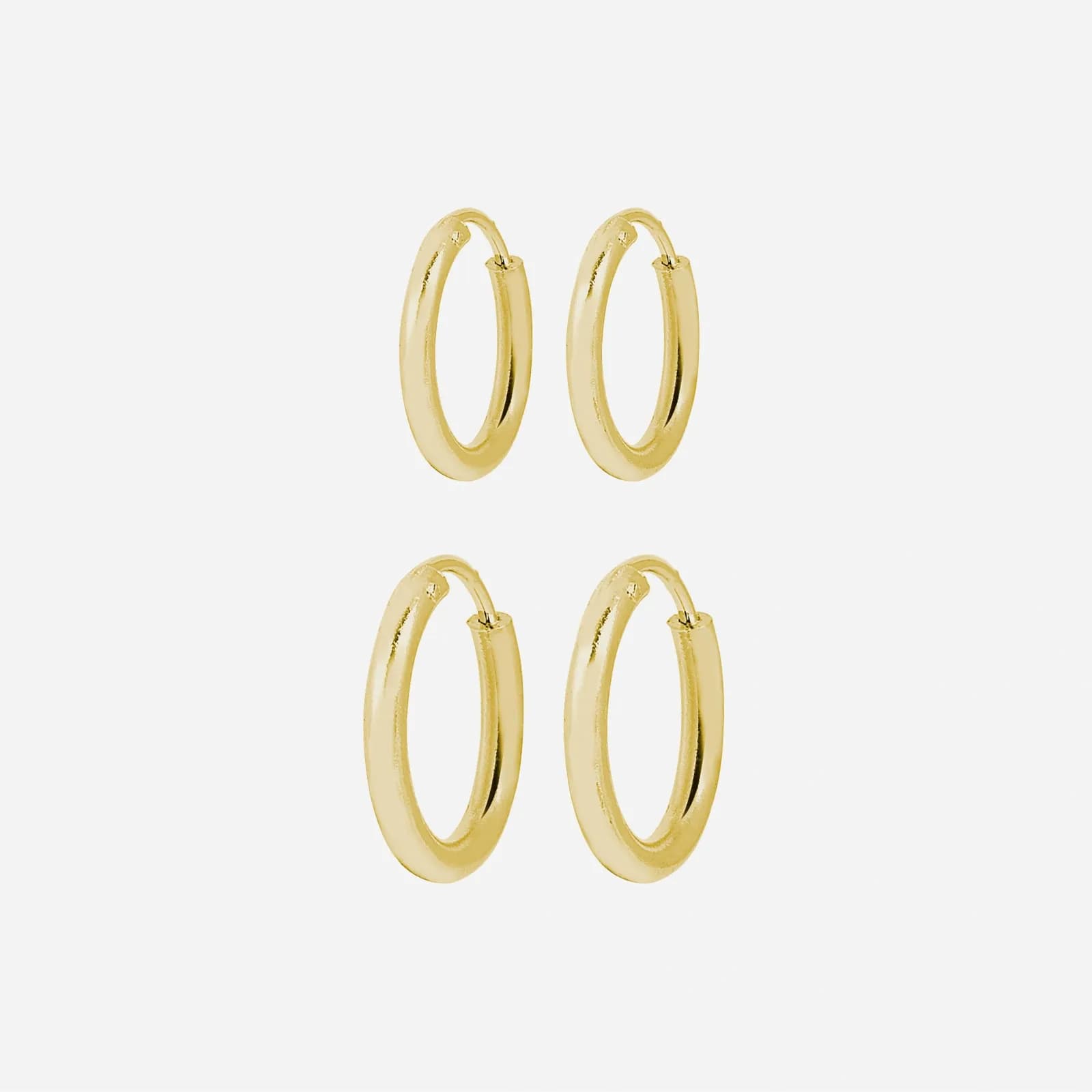 2-pack örhängen - guldfärgade hoops